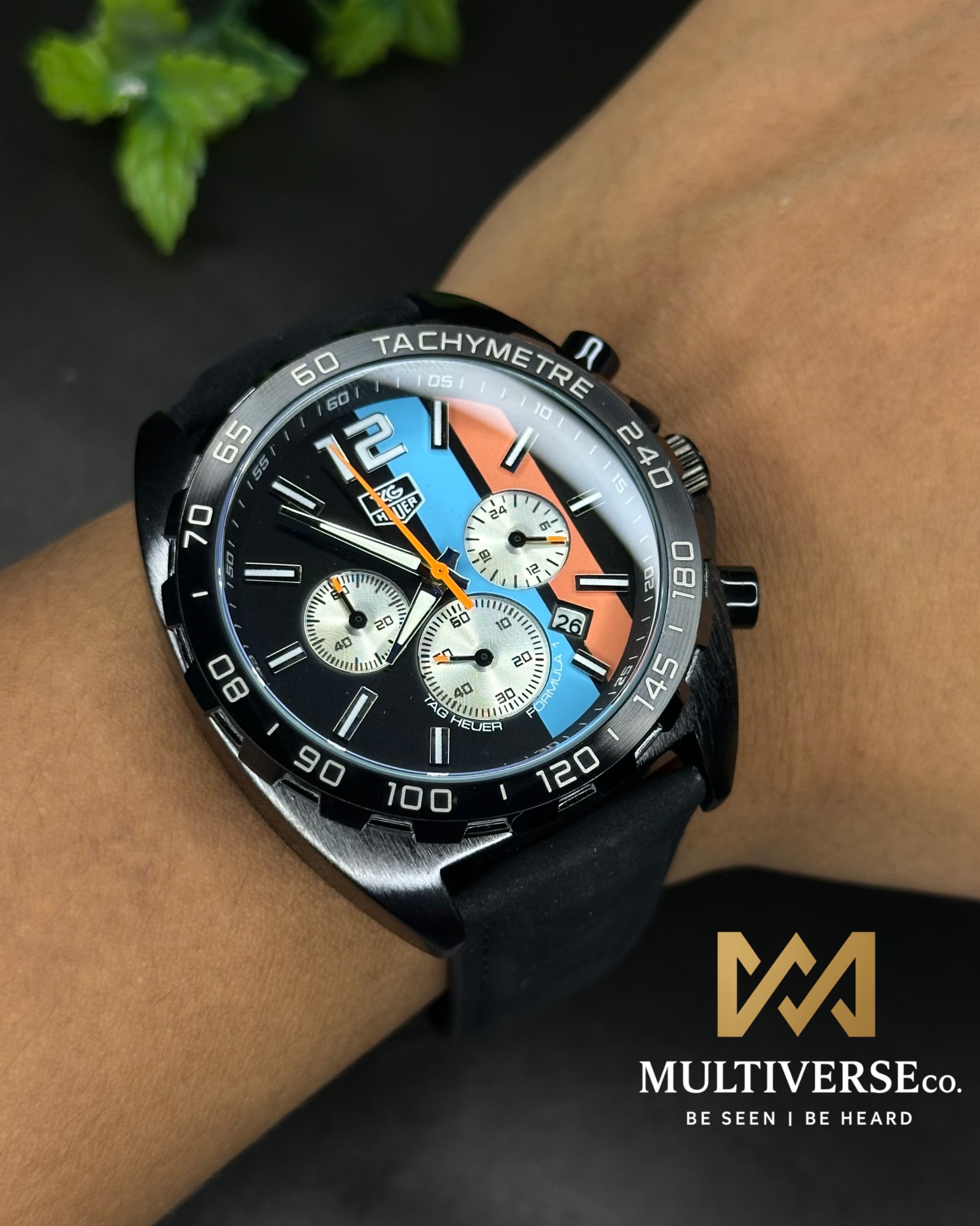 TAG HEUER FORMULA 1 CHRONOGRAPH GULF BLACK EDITION (AA)_img_3