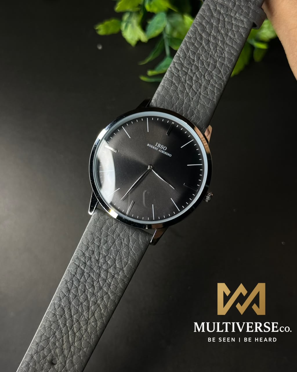 IBSO MINIMALIST SUNBURST LEATHER GREY STRAP GREY DIAL WATCH B2806G_img_0