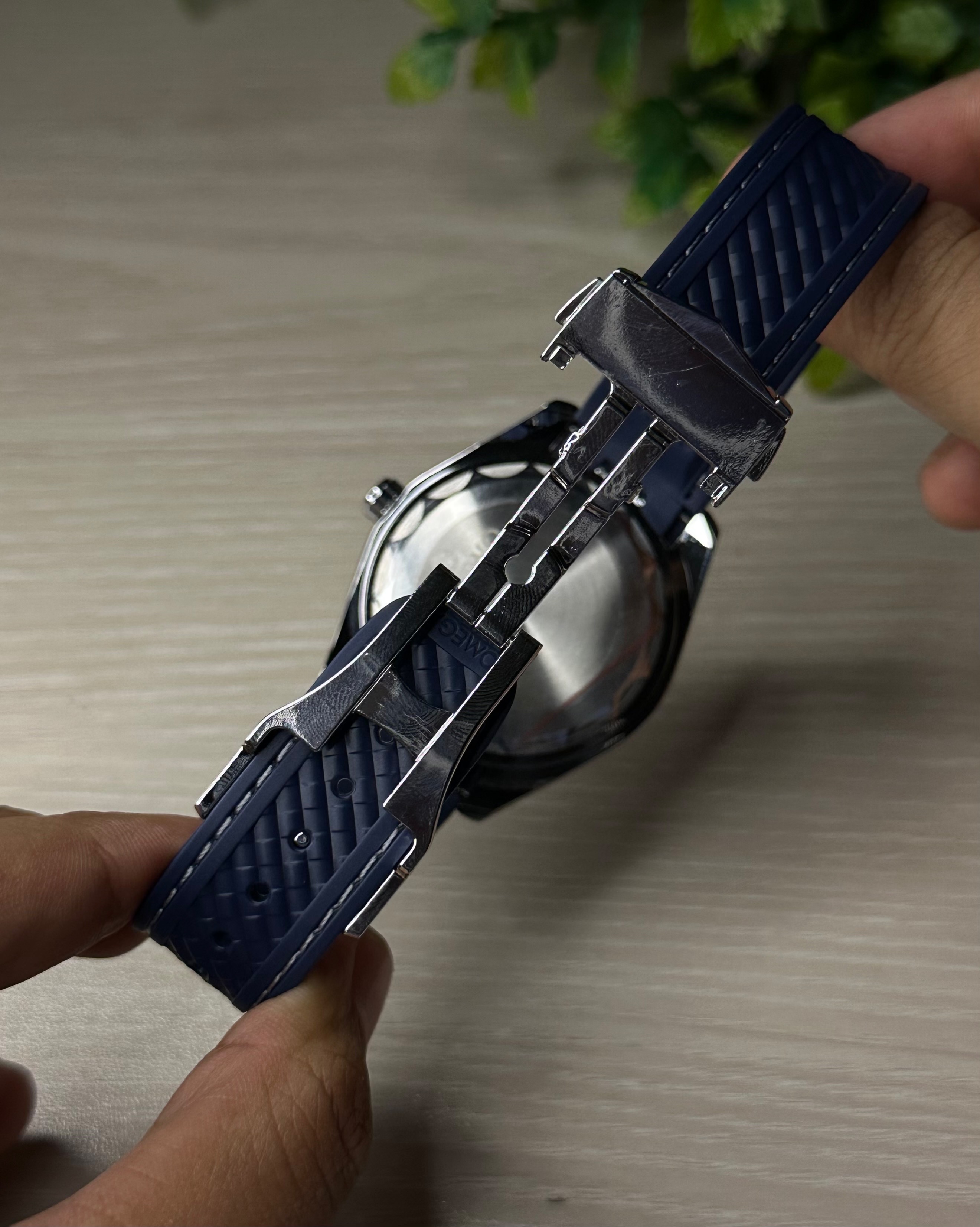 OMEGA SEAMASTER AQUA TERRA WORLDTIMER BLUE DIAL BLUE STRAP WATCH_img_2