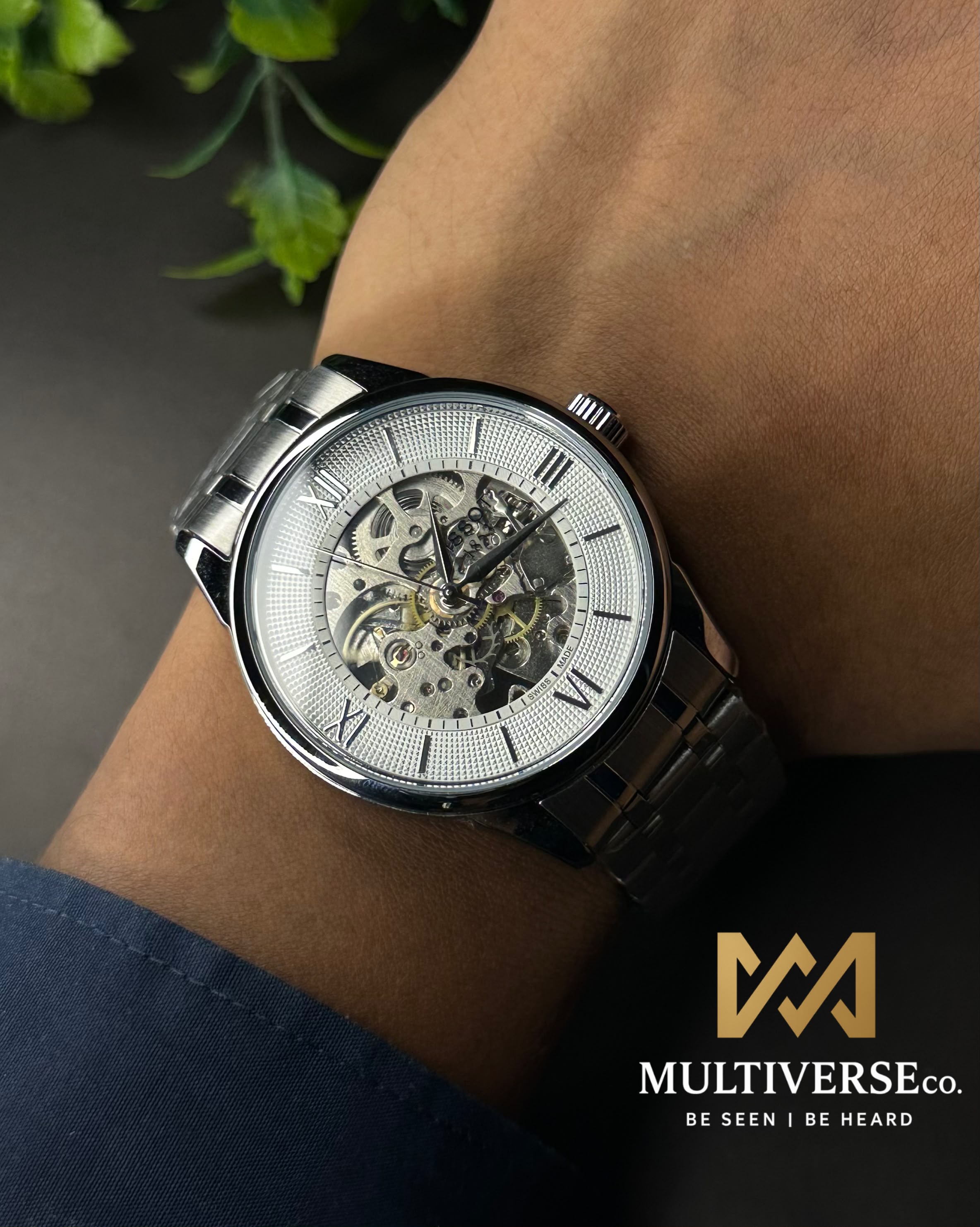 TISSOT CHEMIN DES TOURELLES SKELETON STEEL WHITE DIAL WATCH_img_4