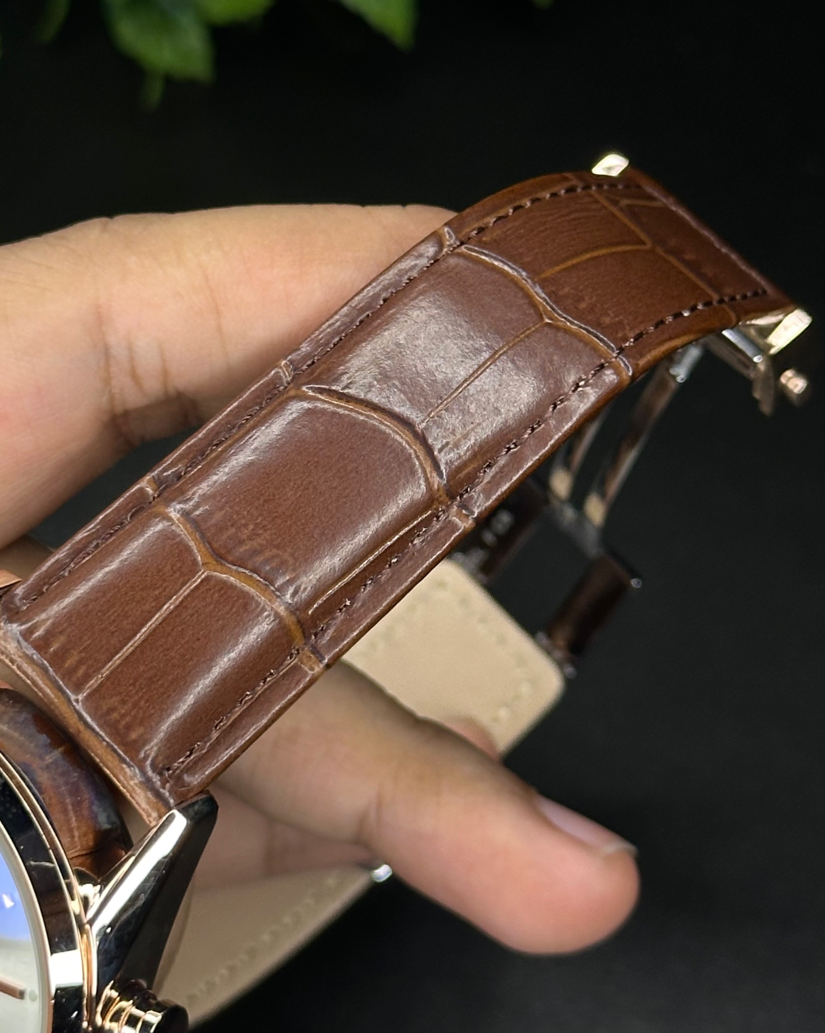 TAG HEUER CARRERA CHRONOGRAPH ROSE GOLD CASE BROWN BELT WHITE DIAL (AA)_img_3