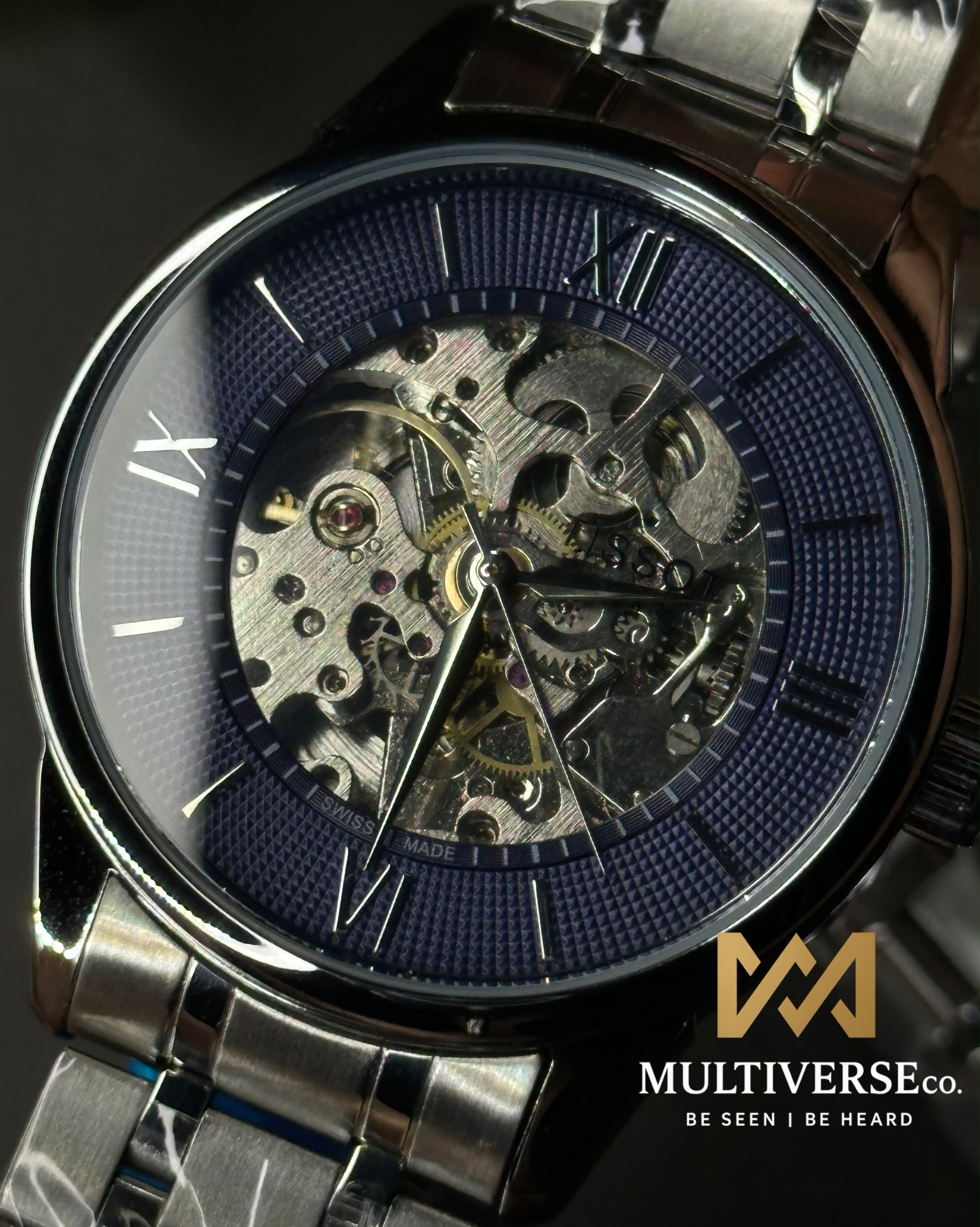 TISSOT CHEMIN DES TOURELLES SKELETON STEEL BLUE DIAL WATCH_img_4