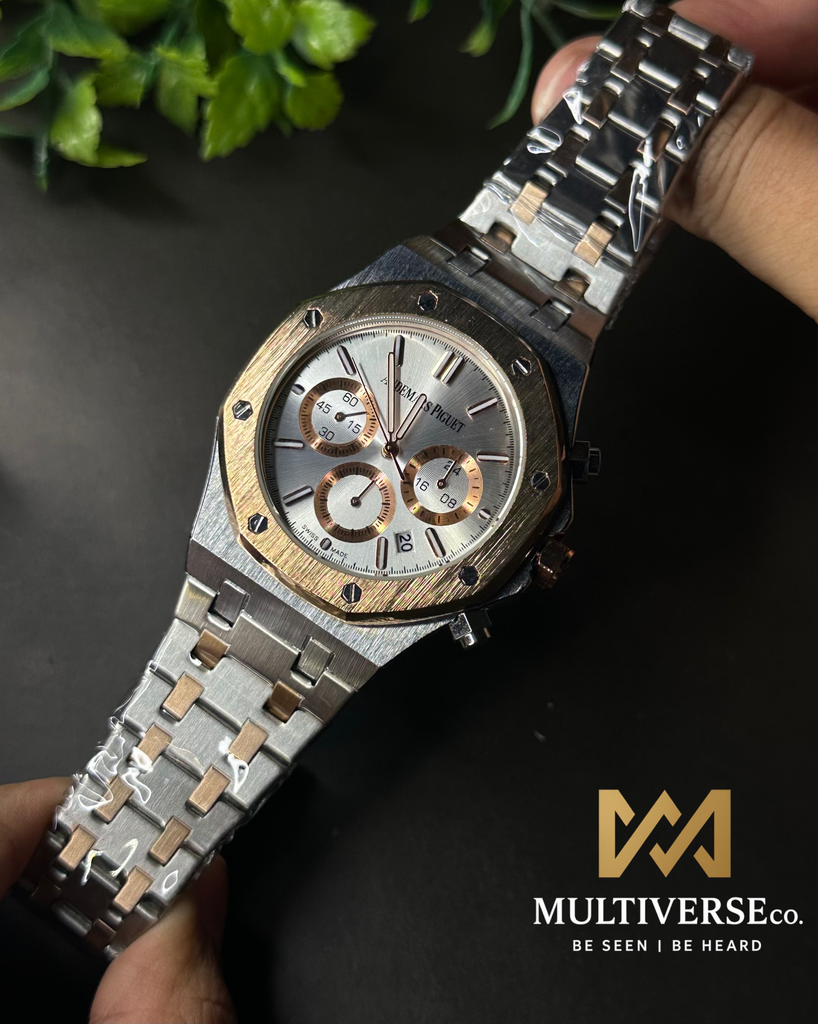 AP ROYAL OAK CHRONO TWO TONE CHAMPAIGN DIAL WATCH_img_4
