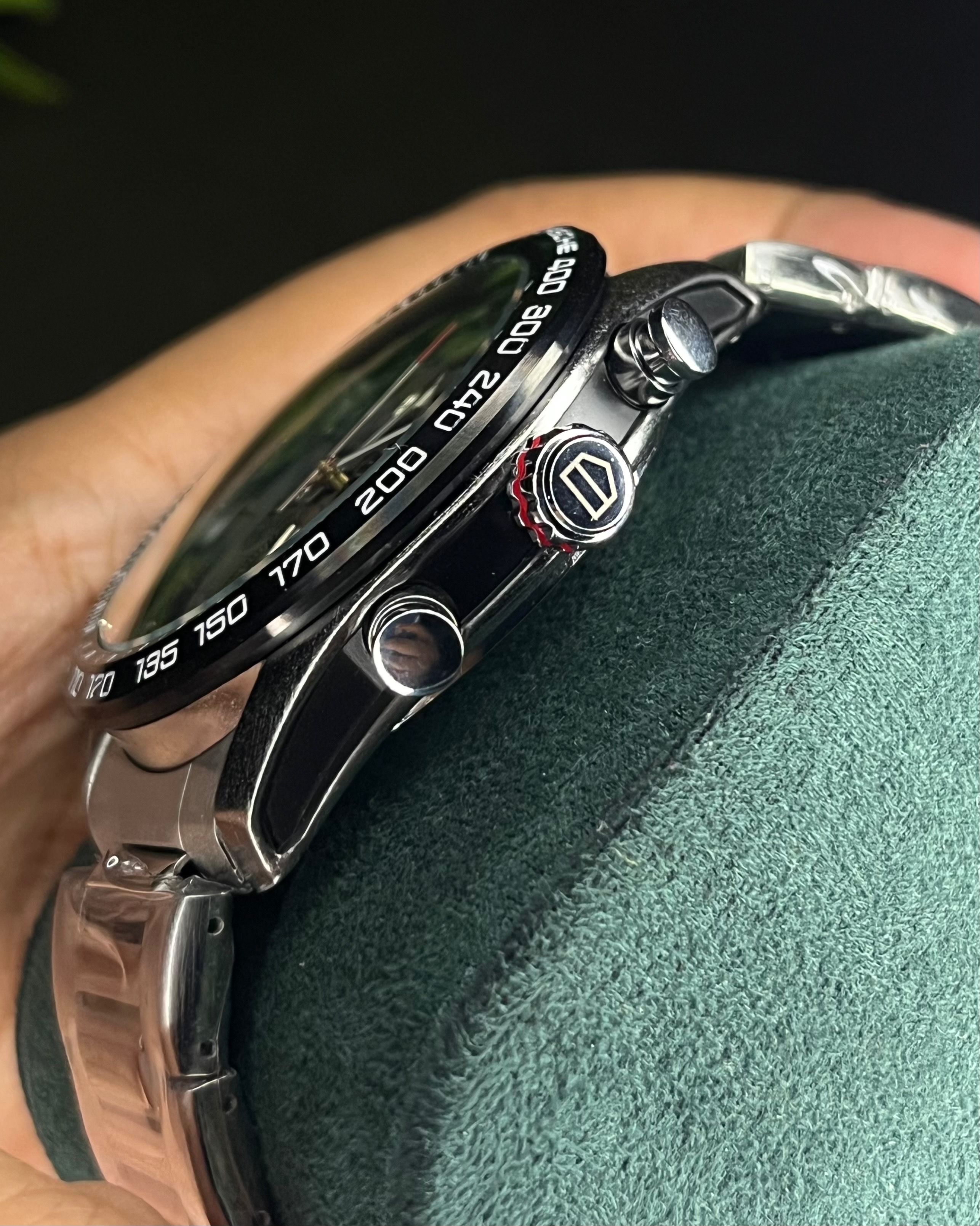 TAG HEUER PORSHCE DESIGN | CHRONOGRAPH | BLACK DIAL SILVER CHAIN (AA)_img_3