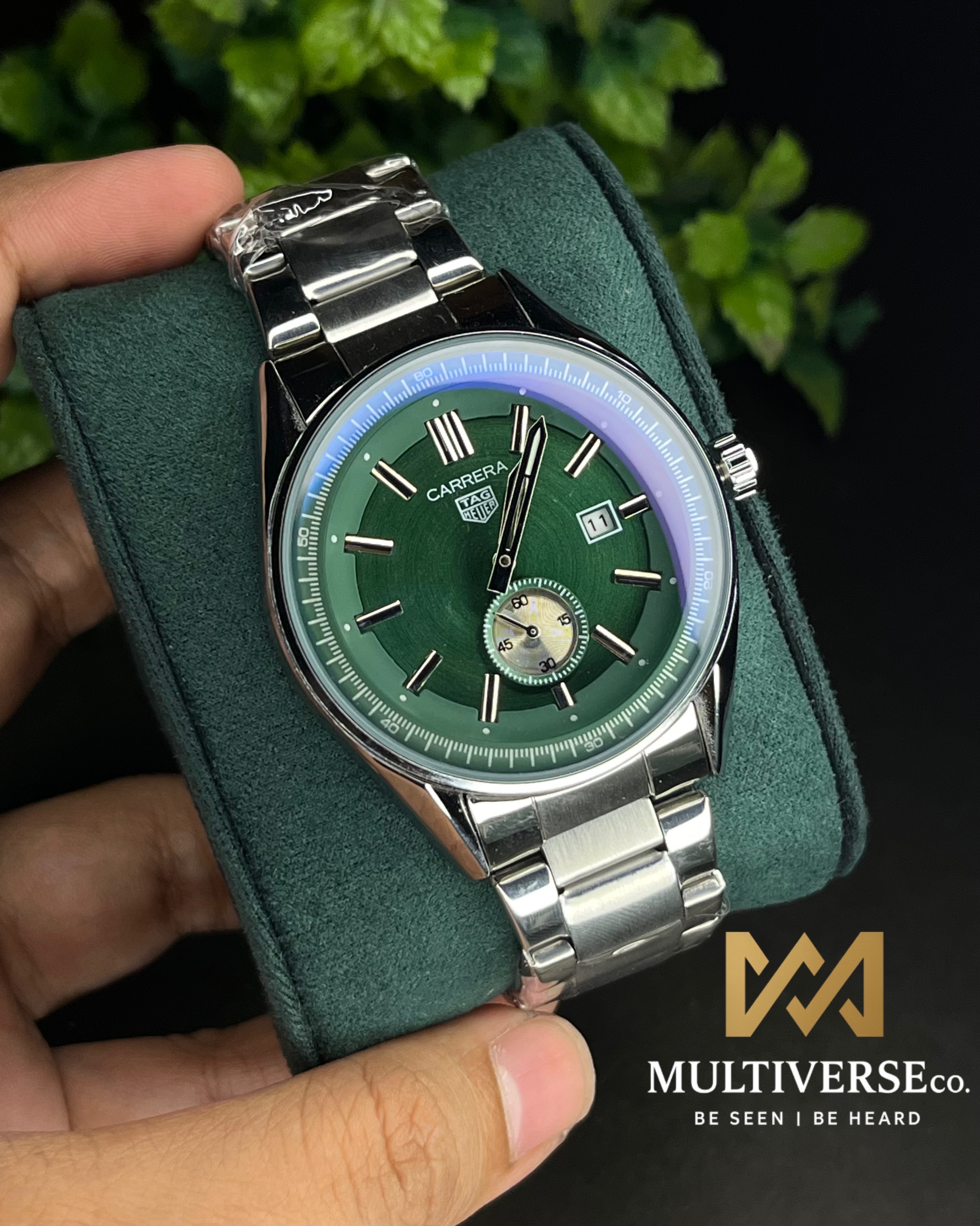 TAG MINIMAL GREEN DIAL STEEL BRACELET (AA)_img_0