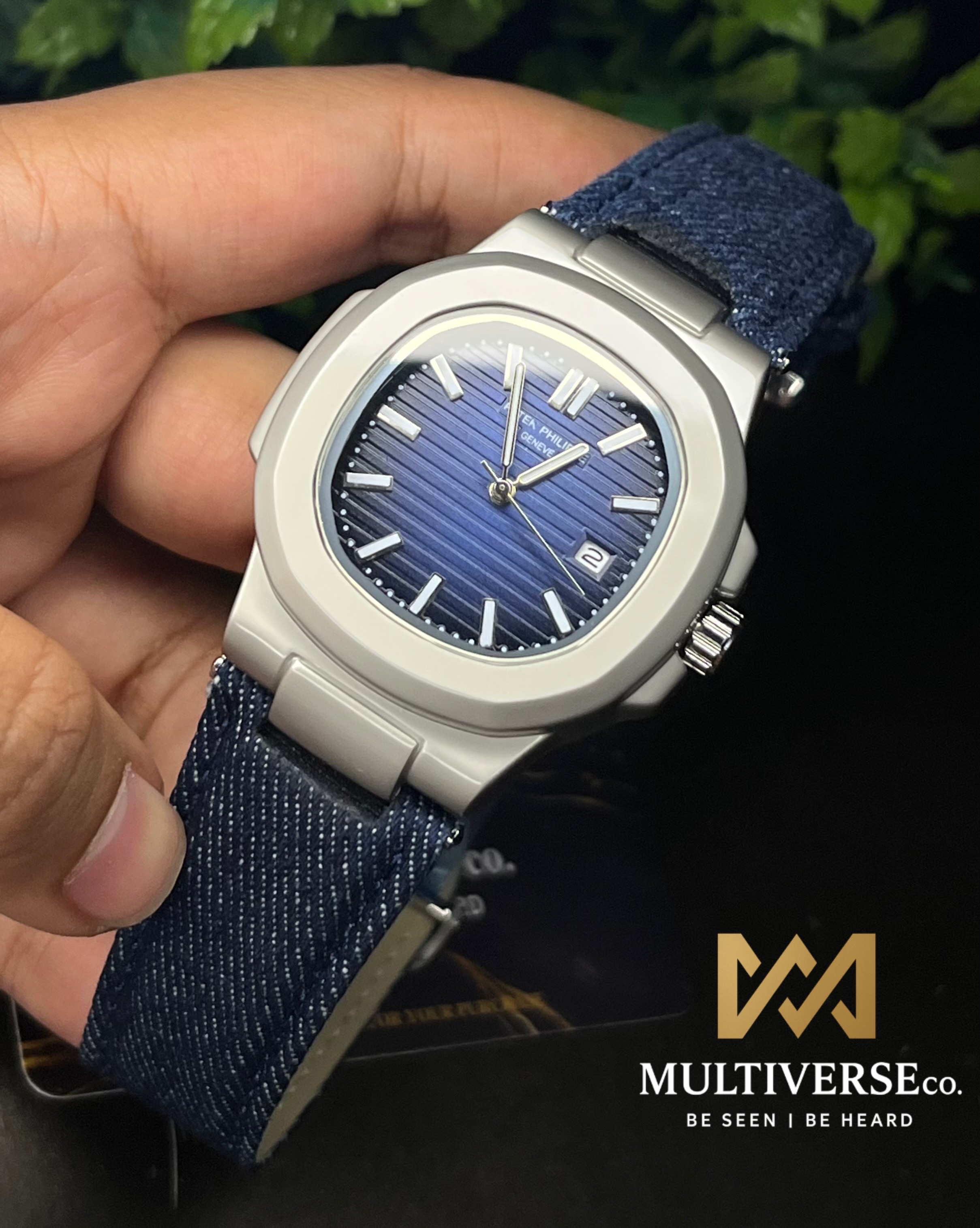 PATEK PHILIPPE NAUTILUS DENIM JEANS NAVY BLUE DIAL (AA)_img_0