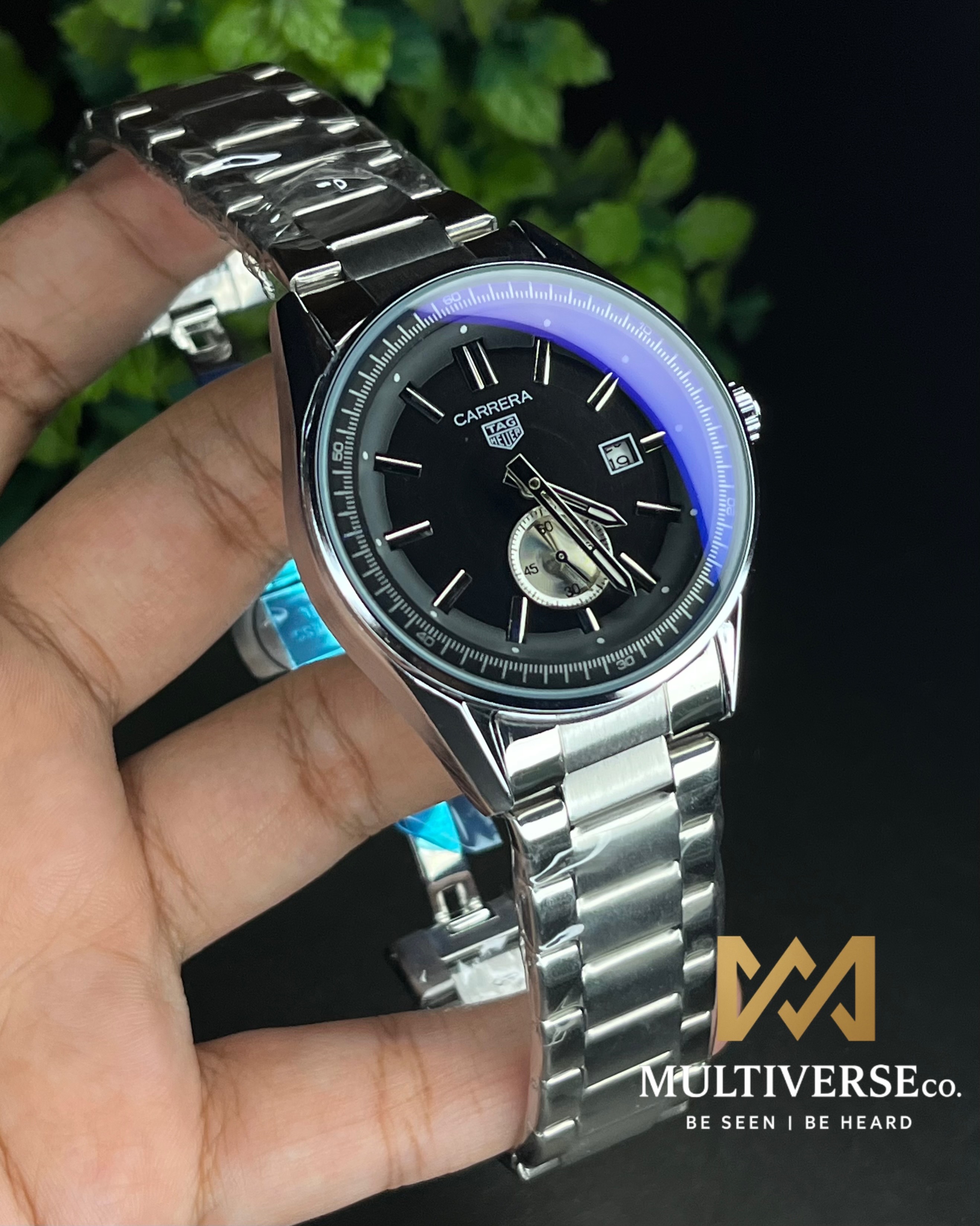 TAG MINIMAL BLACK DIAL STEEL BRACELET (AA)_img_1