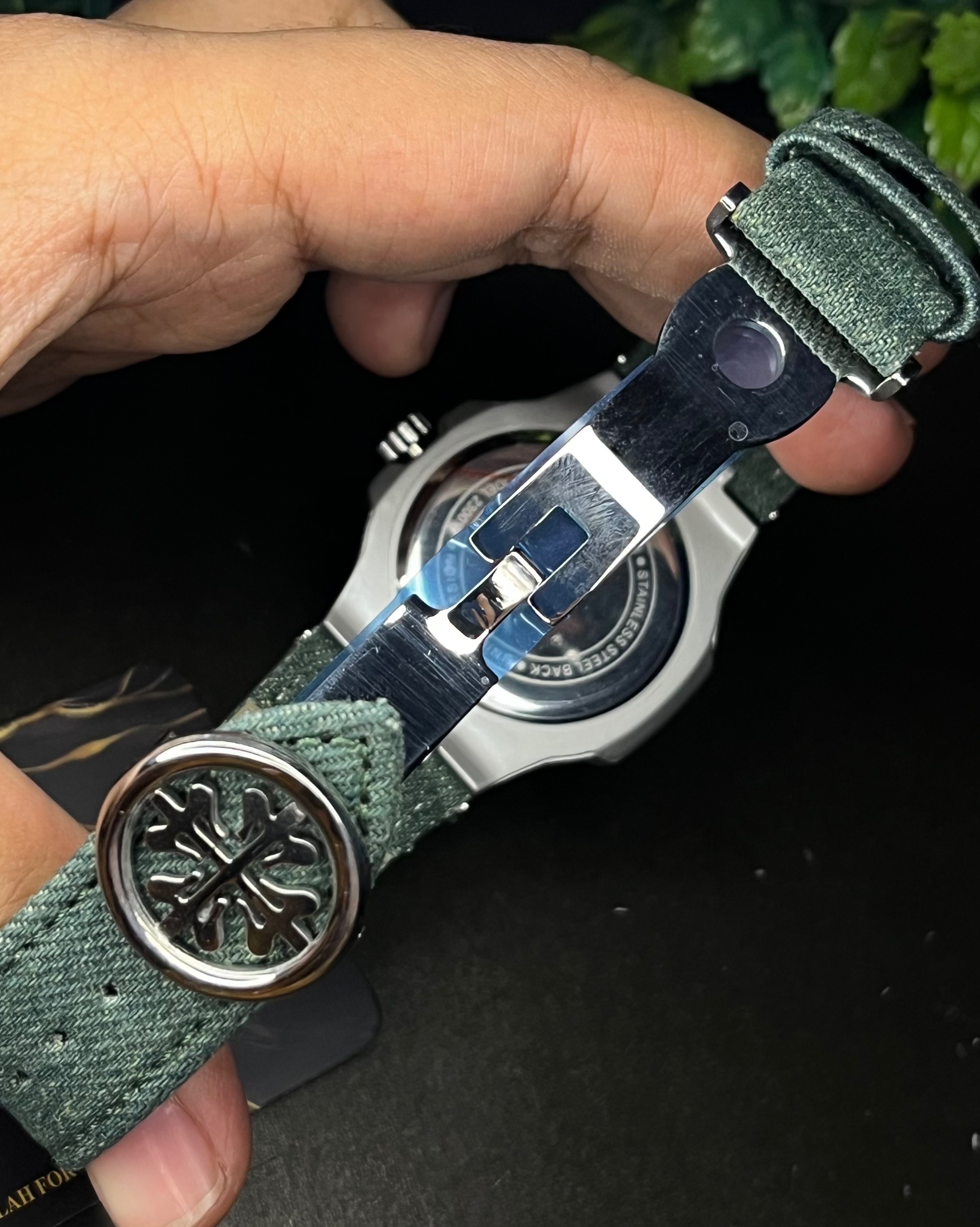 PATEK PHILIPPE NAUTILUS DENIM JEANS GREEN DIAL (AA)_img_4