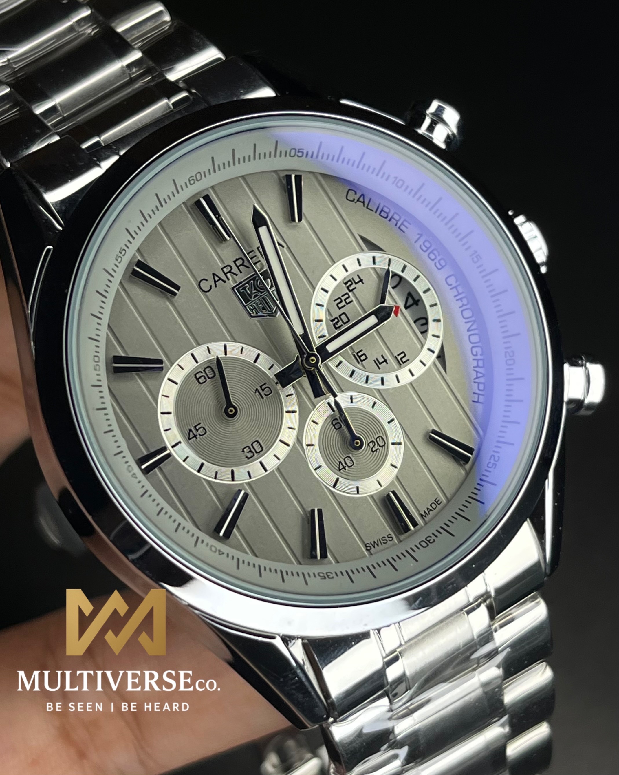 TAG HEUER CARRERA CALIBRE 1969 GREY DIAL CHRONOGRAPH (AA)_img_1