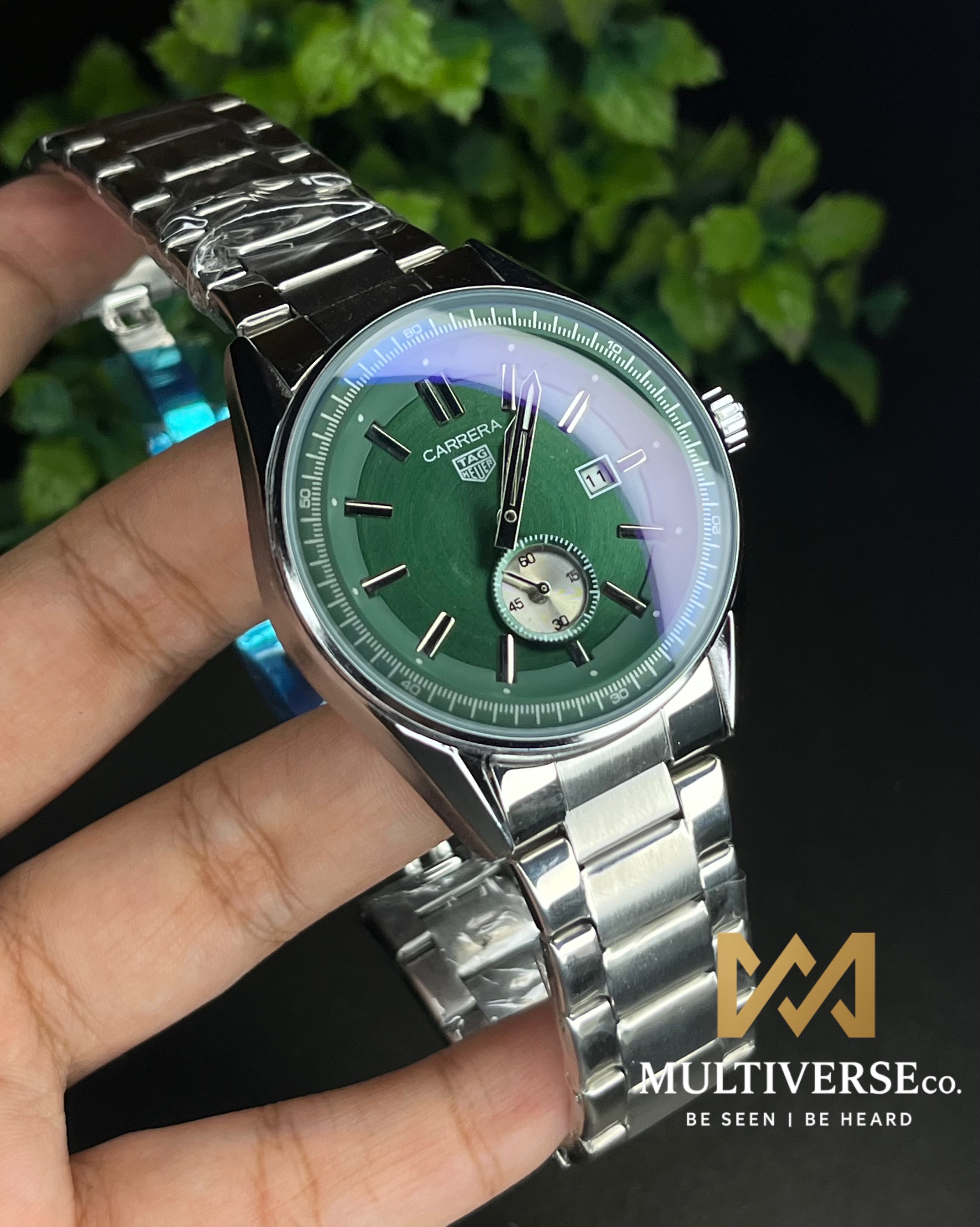 TAG MINIMAL GREEN DIAL STEEL BRACELET (AA)_img_1