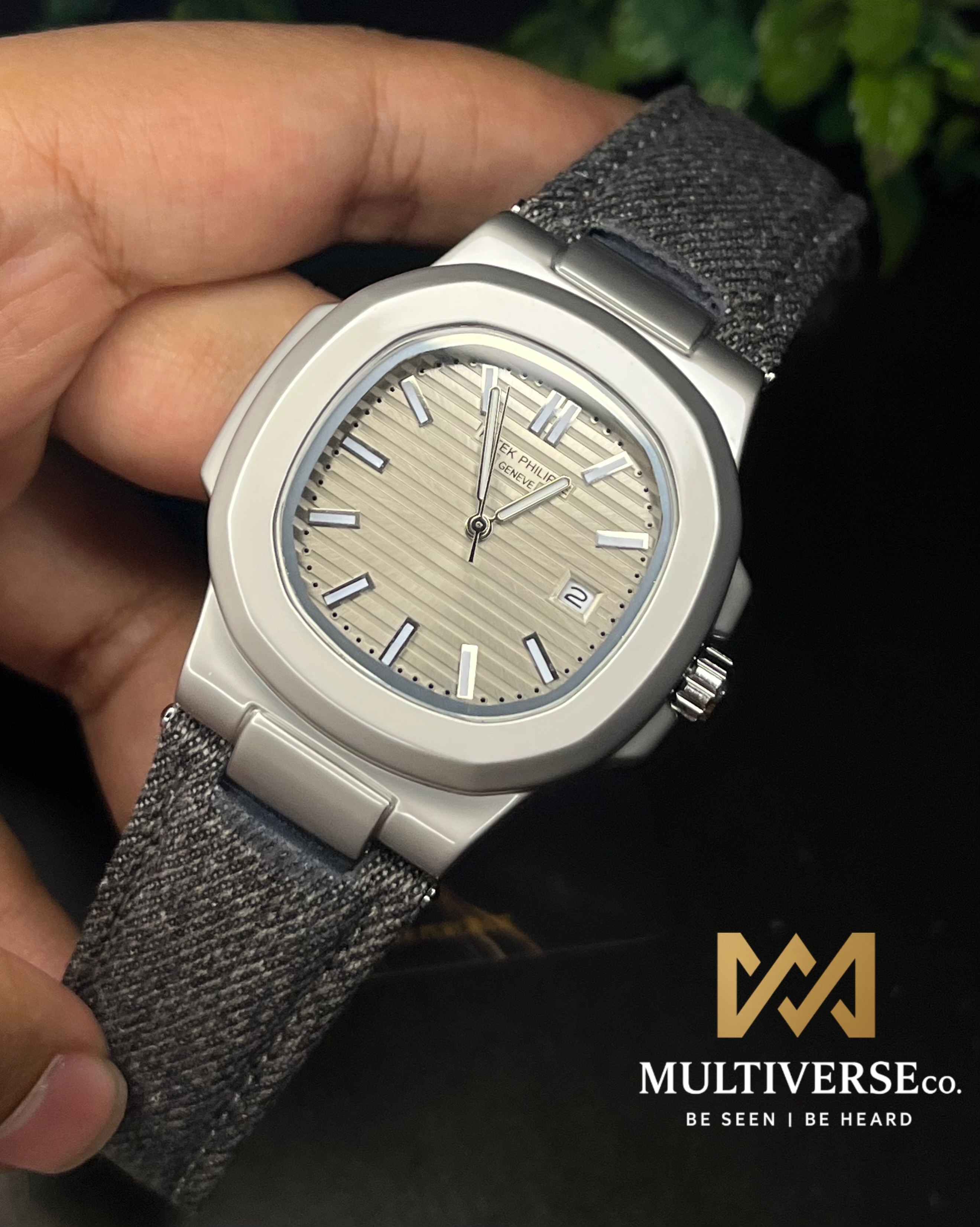 PATEK PHILIPPE NAUTILUS DENIM JEANS GREY DIAL (AA)_img_1