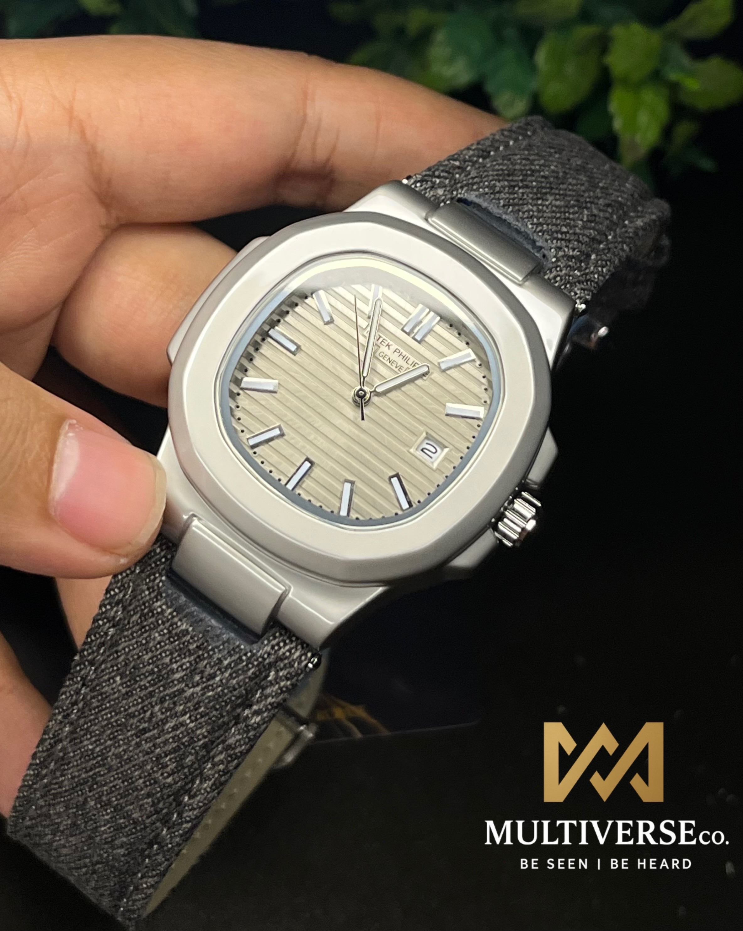 PATEK PHILIPPE NAUTILUS DENIM JEANS GREY DIAL (AA)_img_0