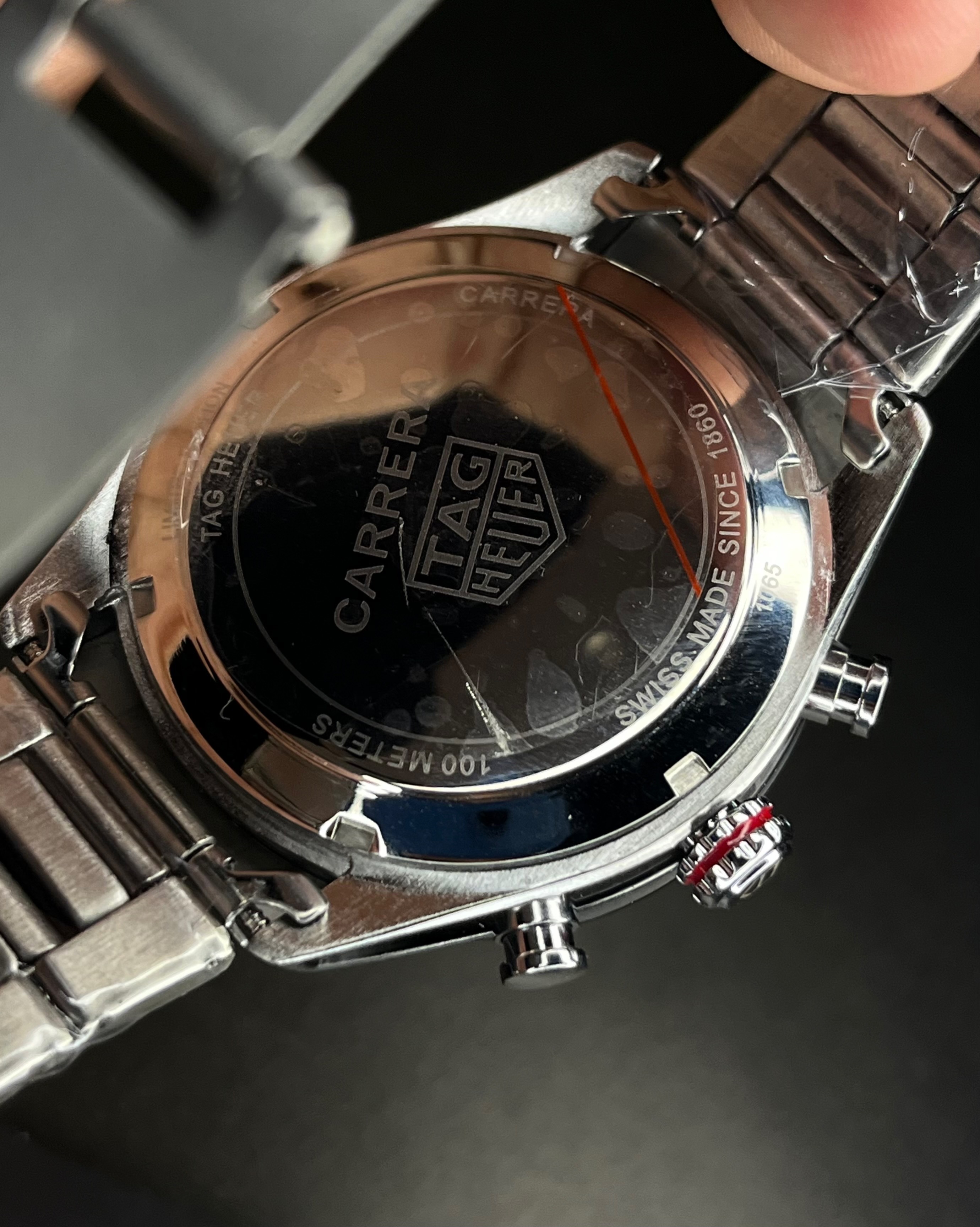 TAG HEUER PORSHCE DESIGN | CHRONOGRAPH | BLACK DIAL SILVER CHAIN (AA)_img_6