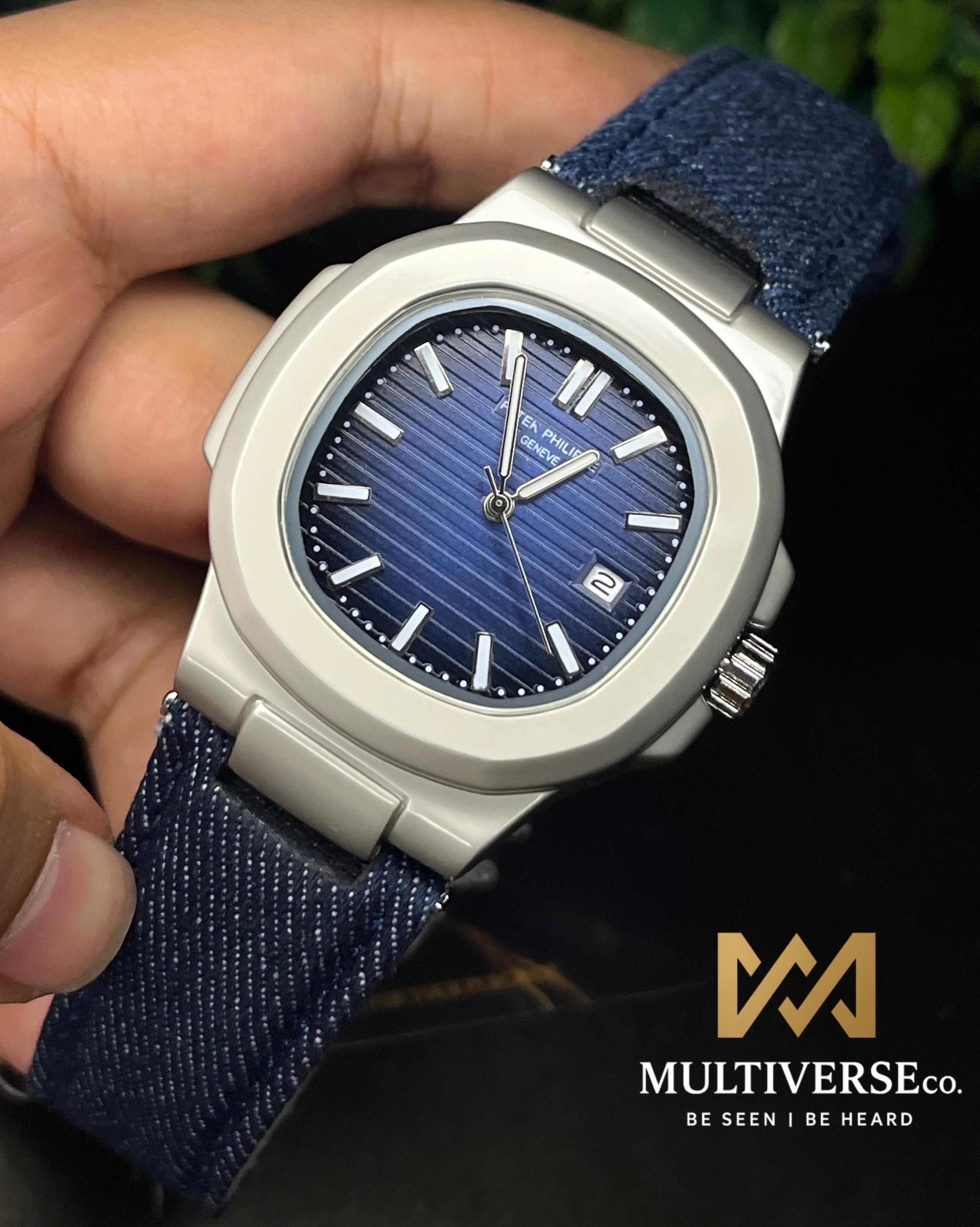 PATEK PHILIPPE NAUTILUS DENIM JEANS NAVY BLUE DIAL (AA)_img_1