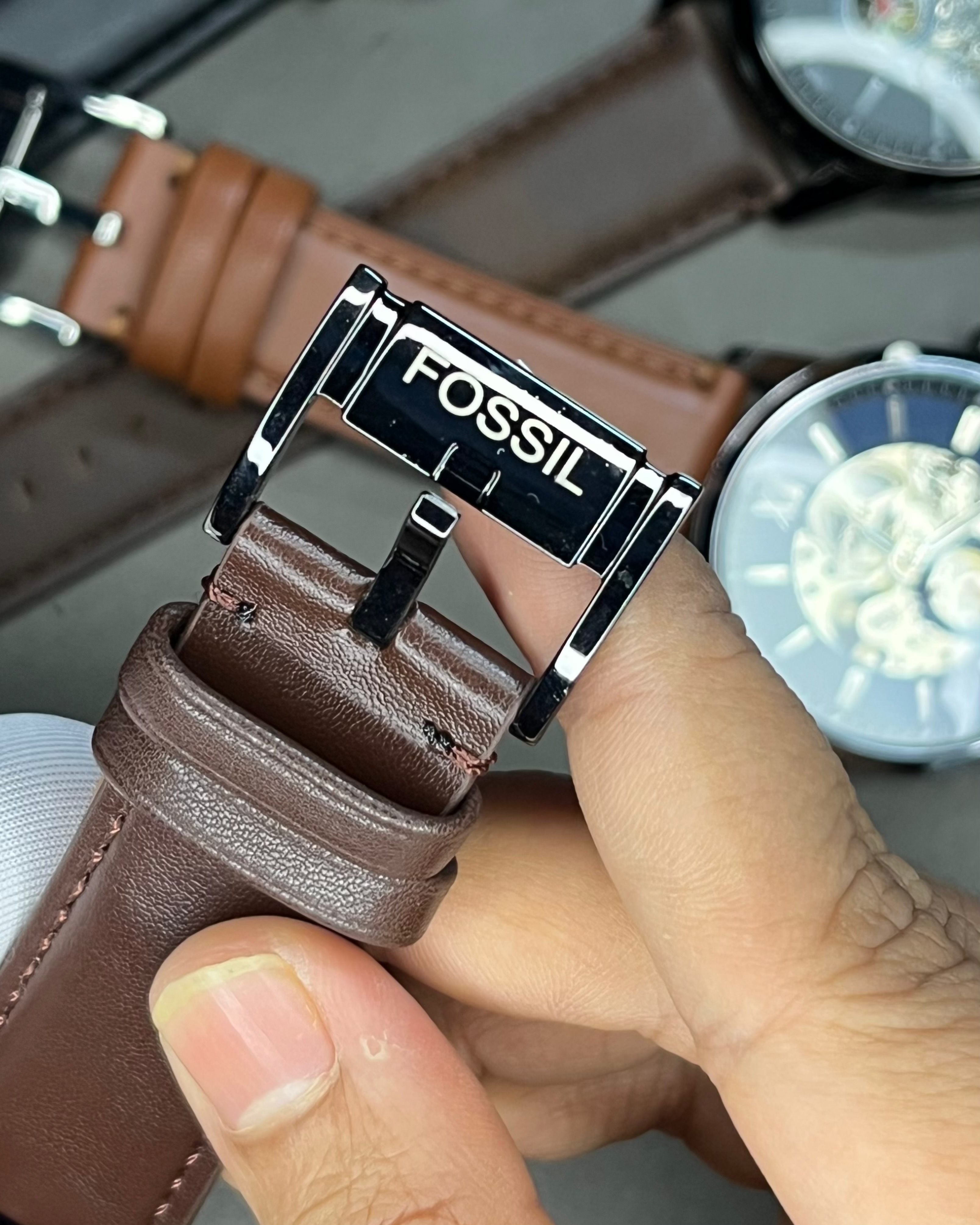 FOSSIL TOWNSMAN AUTOMATIC | BLACK DIAL |DRAK BROWN BELT (AA)_img_2