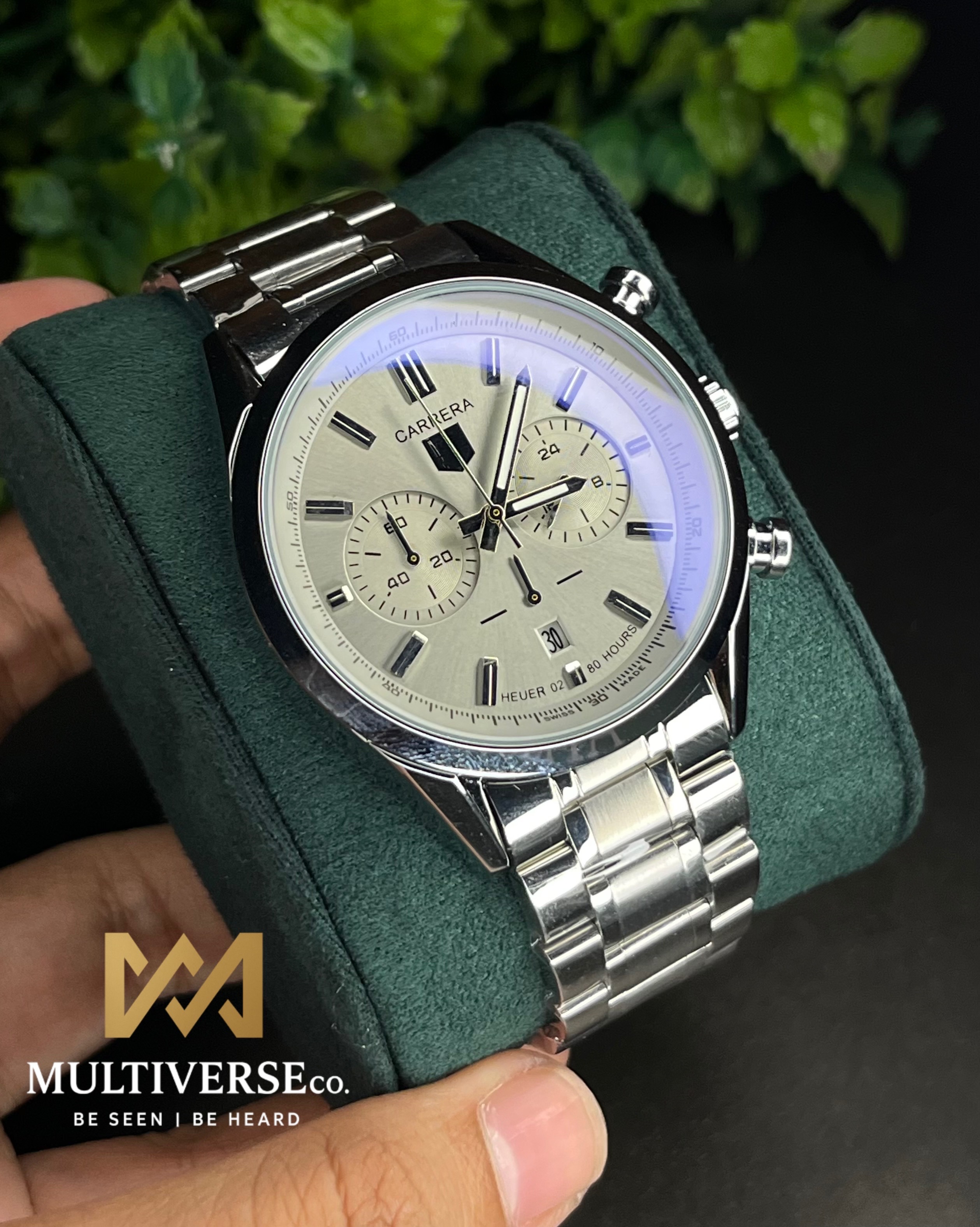 TAG HEUER HERITAGE SPORT CHRONOGRAPH GREY DIAL STEEL BRACELET (AA)_img_0