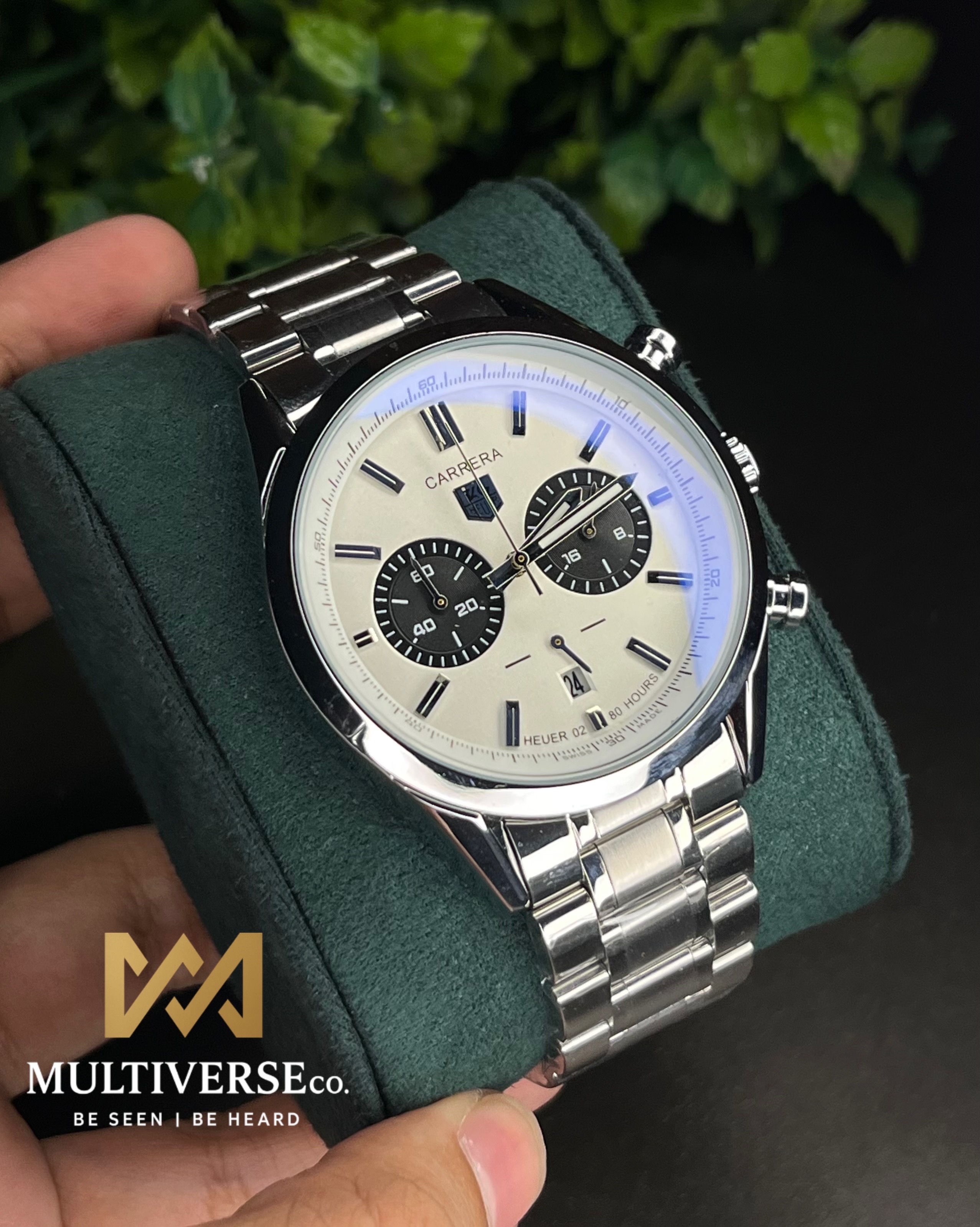 TAG HEUER HERITAGE SPORT CHRONOGRAPH PANDA DIAL STEEL BRACELET (AA)_img_0