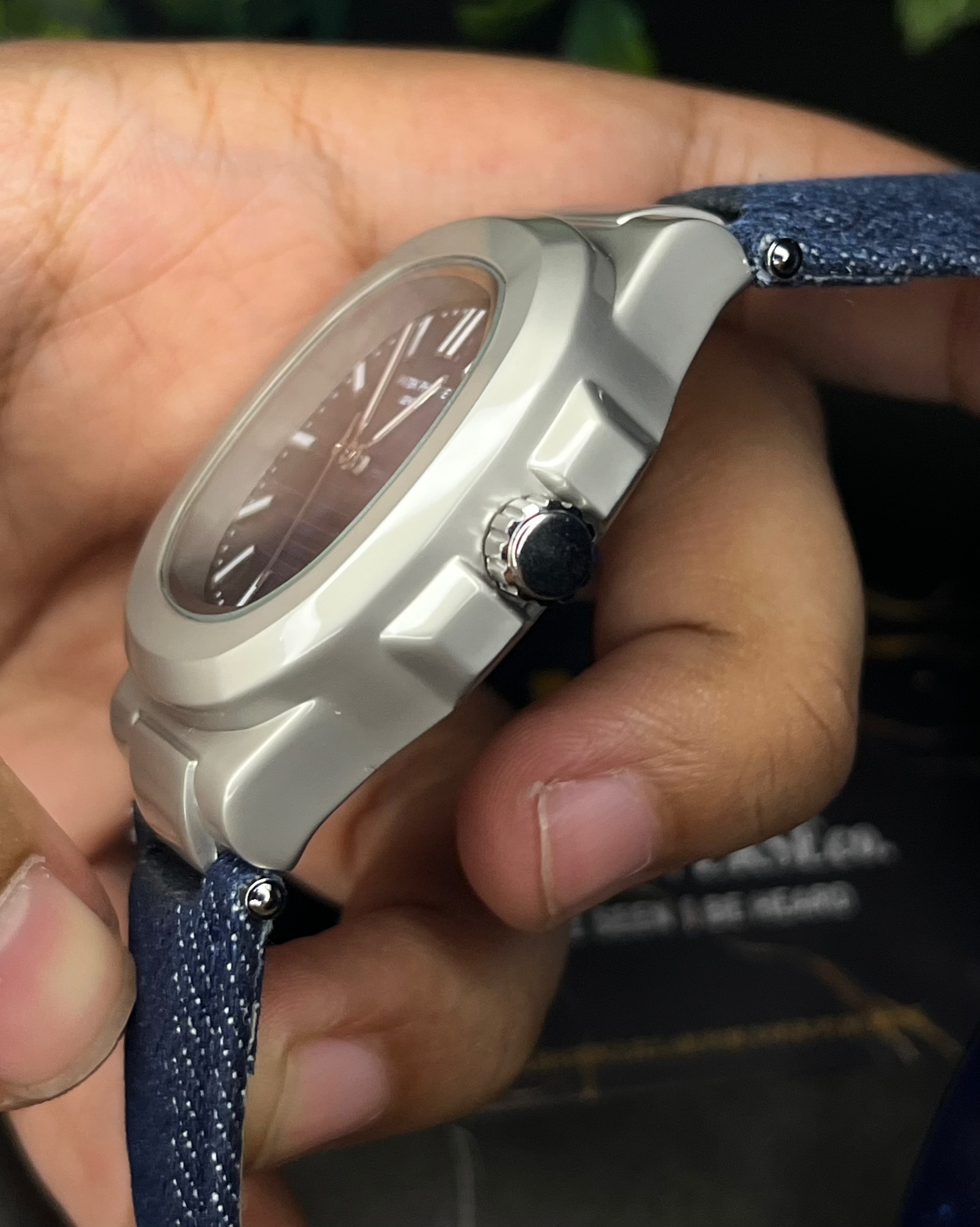 PATEK PHILIPPE NAUTILUS DENIM JEANS NAVY BLUE DIAL (AA)_img_3