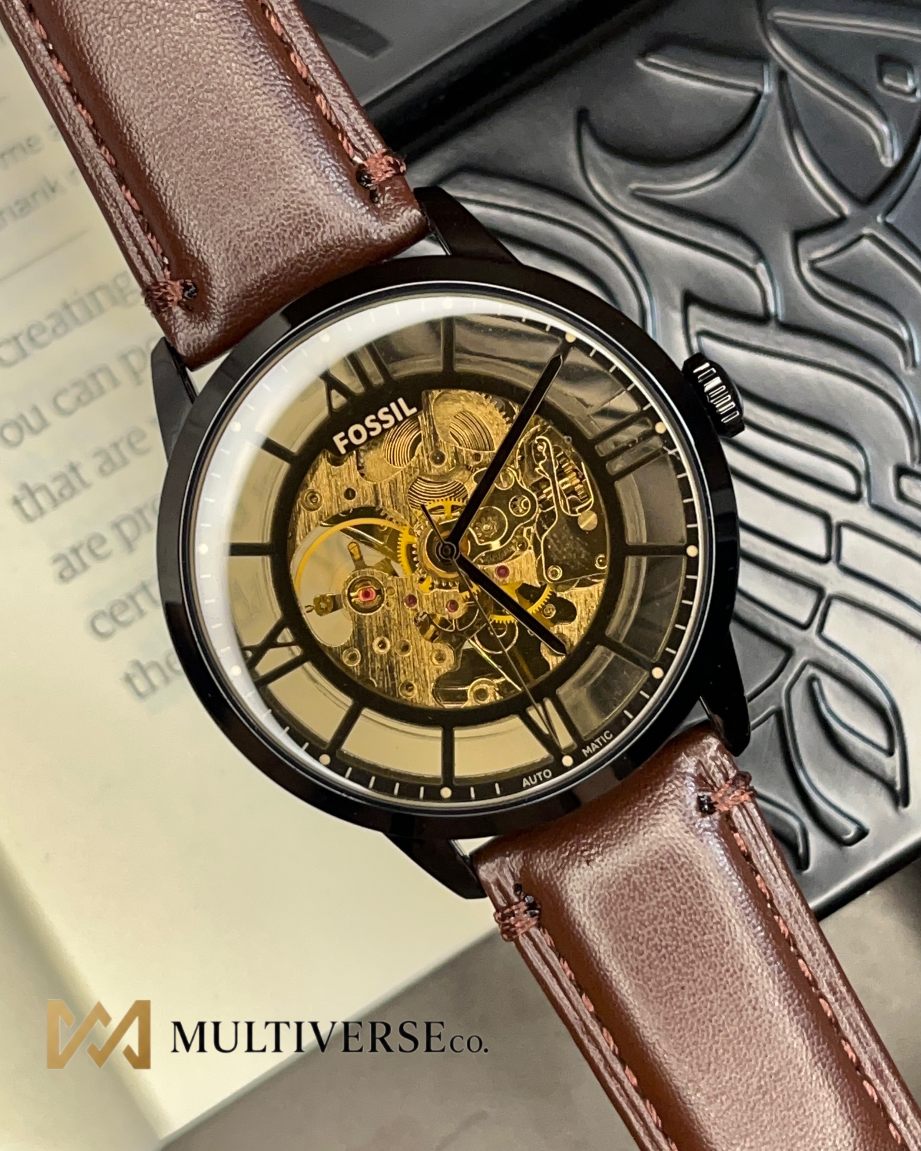 FOSSIL TOWNSMAN SKELETON AUTOMATIC | BROWN BELT (AA)_img_1