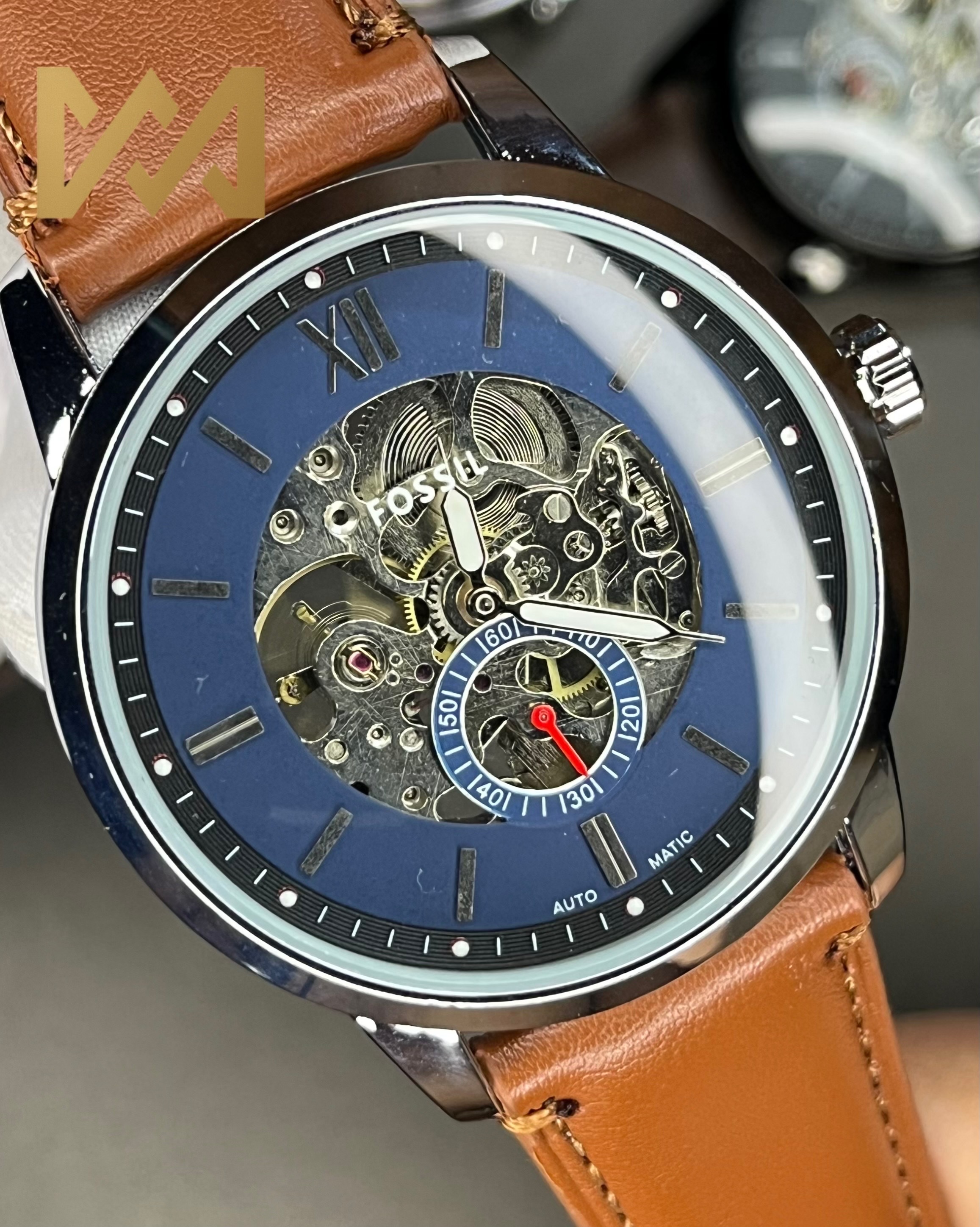 FOSSIL TOWNSMAN AUTOMATIC | BLUE DIAL | BROWN BELT (AA)_img_4