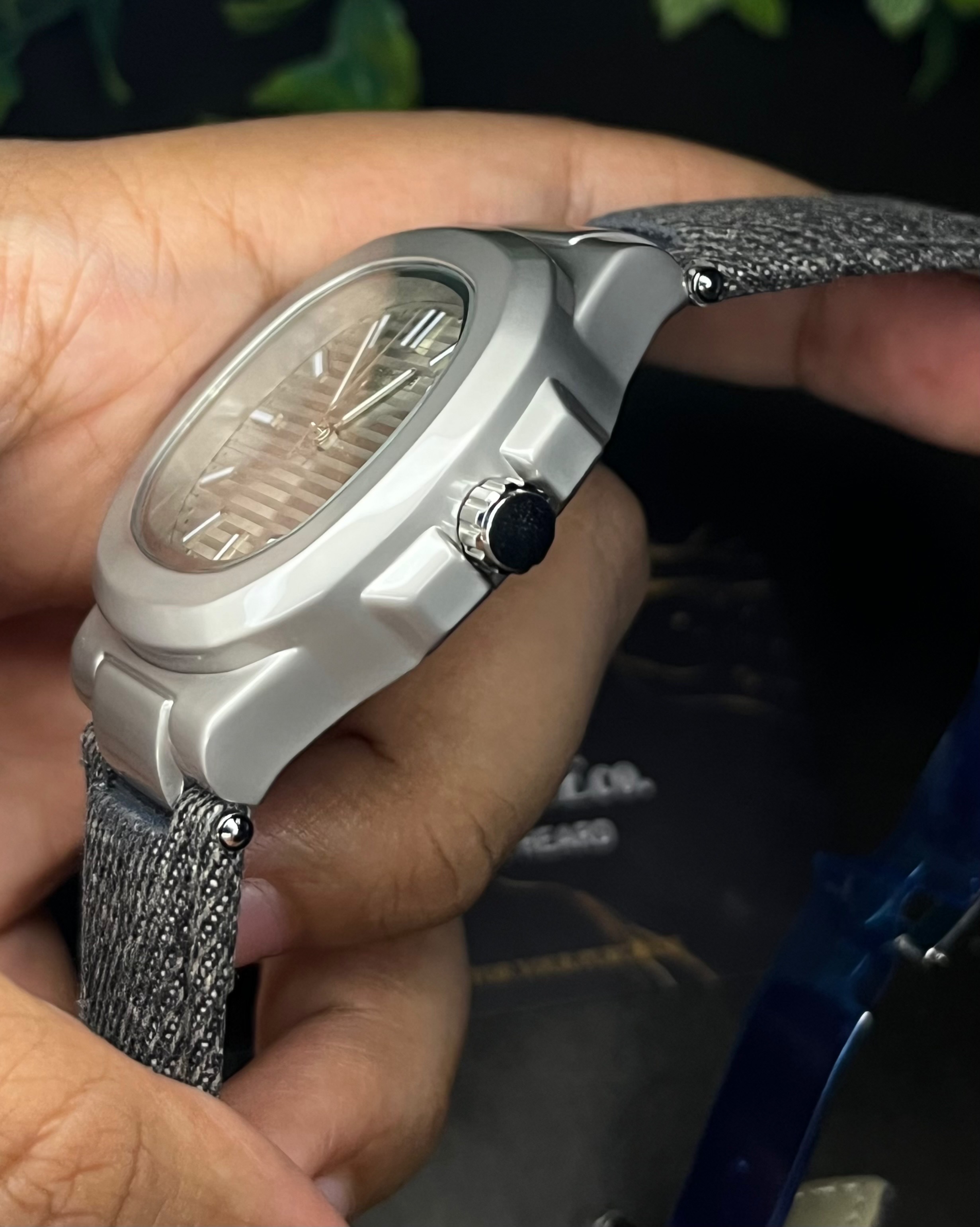 PATEK PHILIPPE NAUTILUS DENIM JEANS GREY DIAL (AA)_img_3