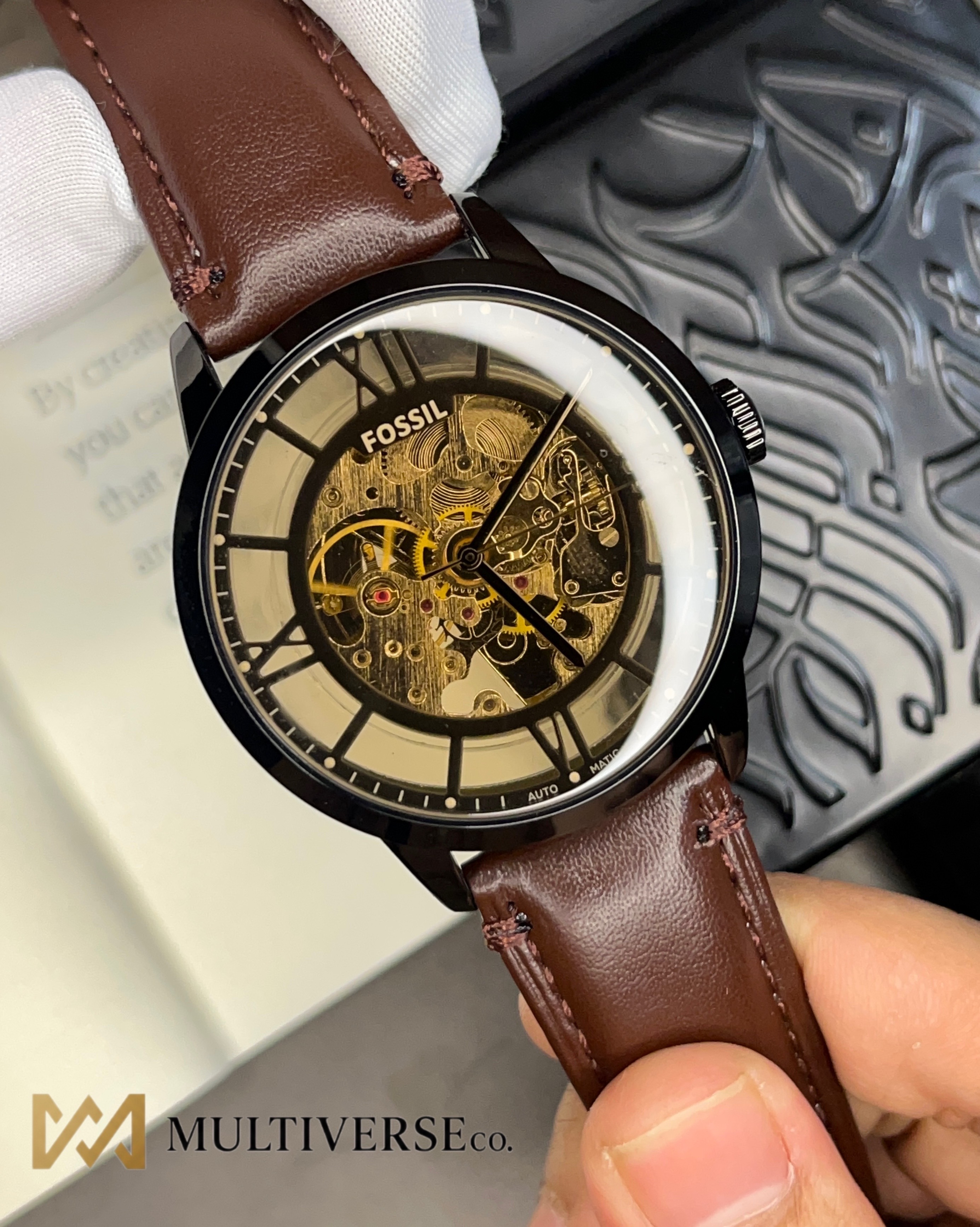FOSSIL TOWNSMAN SKELETON AUTOMATIC | BROWN BELT (AA)_img_0