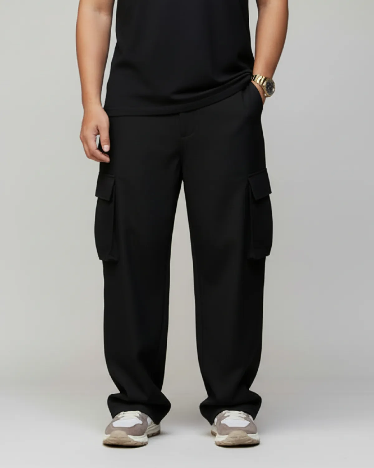 Black Colour 6 Pocket Baggy Pants