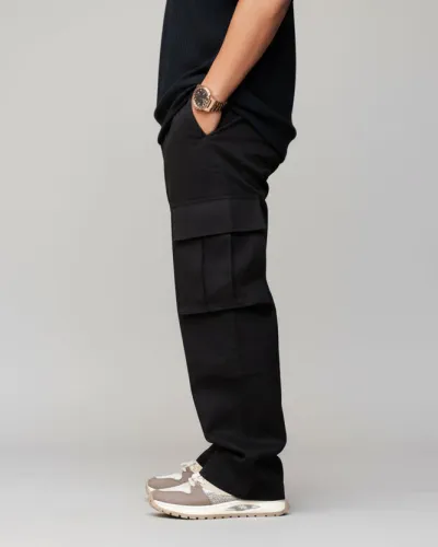 Black Colour 6 Pocket Baggy Pants_img_2