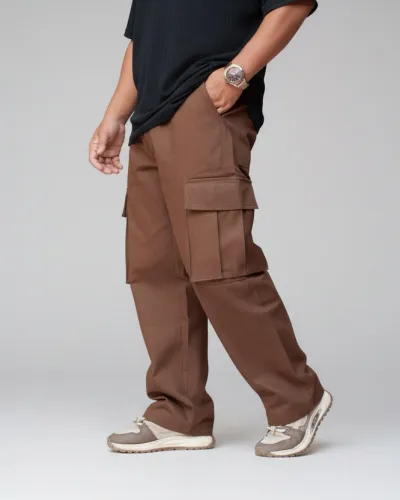 Coffee Colour 6 Pocket Baggy Pants_img_1