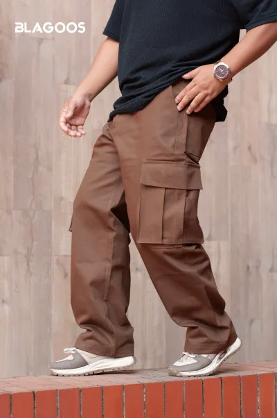 Coffee Colour 6 Pocket Baggy Pants_img_2