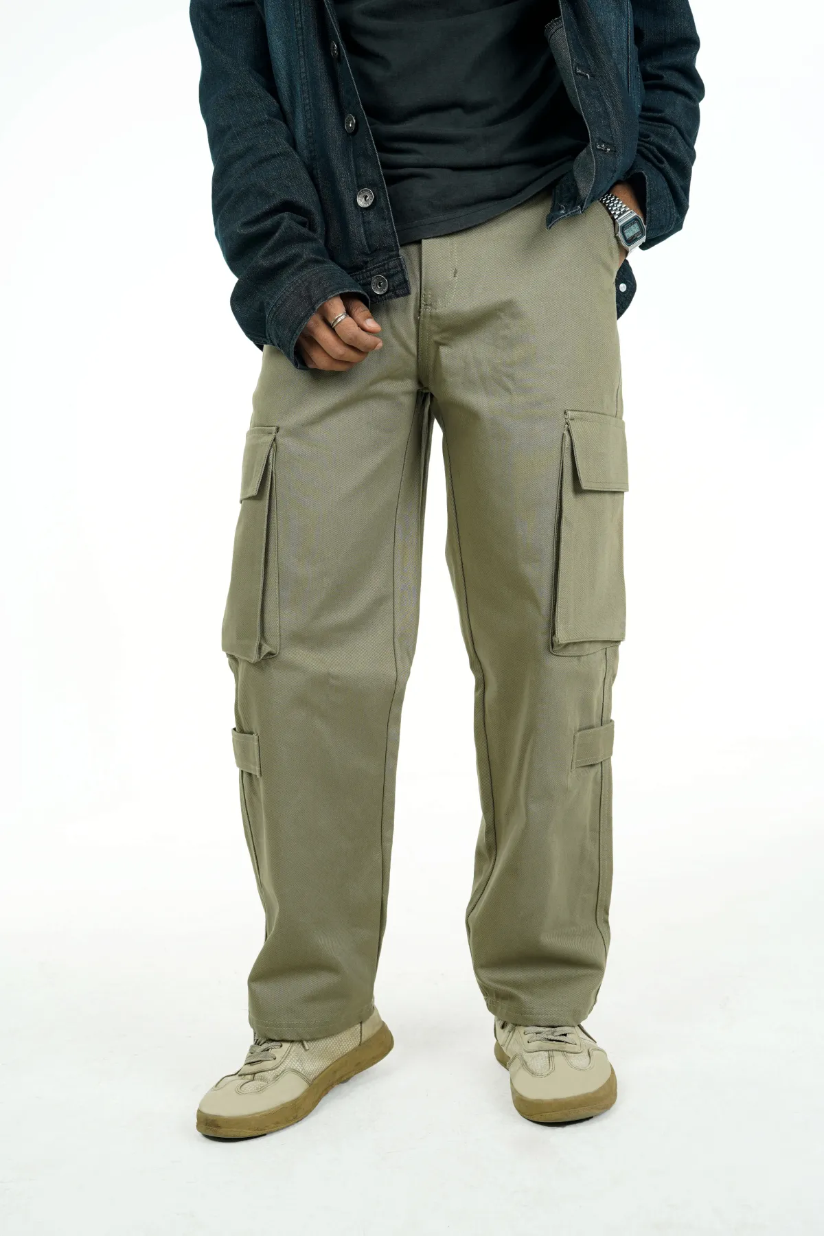 Olive Streetwear 6 Pocket Baggy Pants