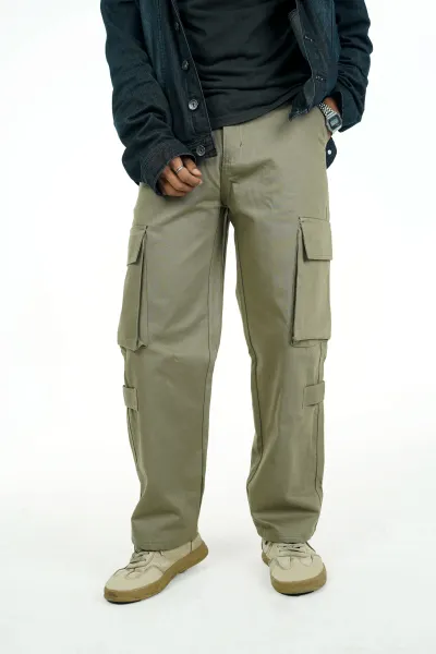 Olive Streetwear 6 Pocket Baggy Pants_img_0