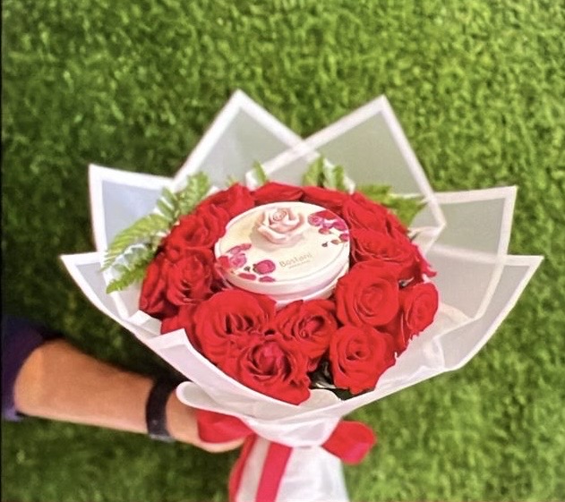 Chocolate within flowers