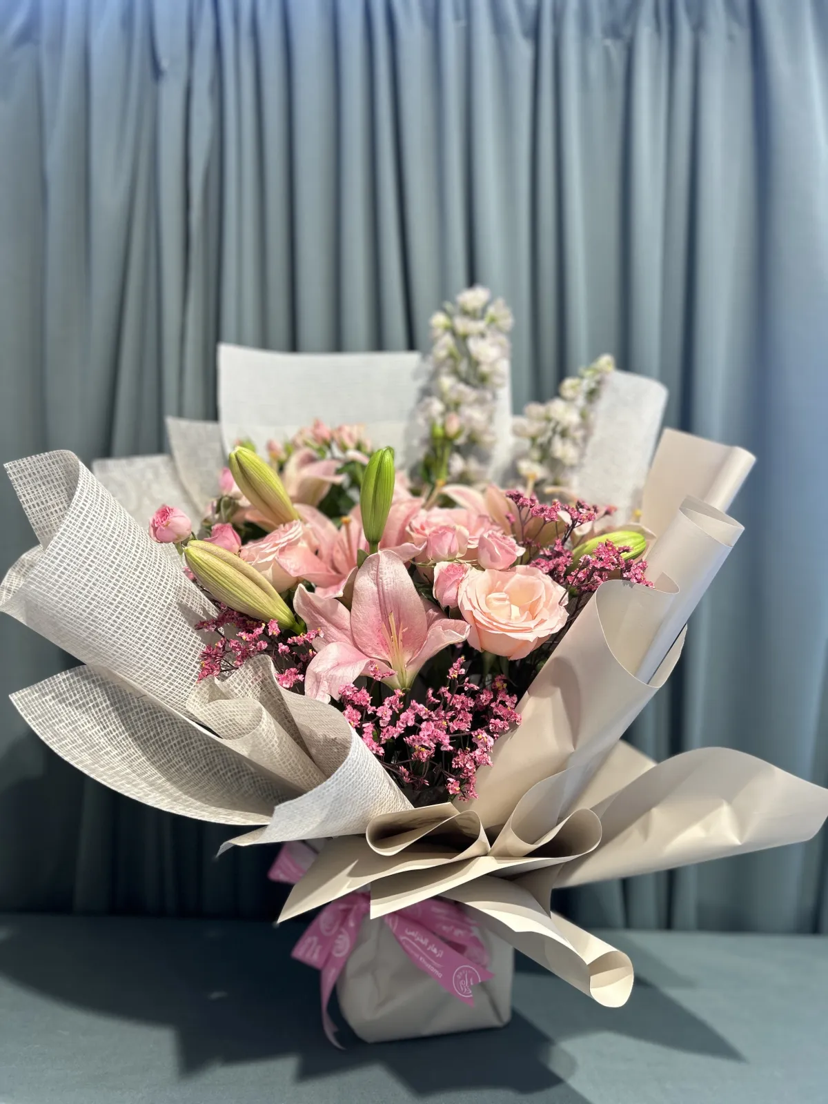 Pink multiple type flowers stunning bouquet