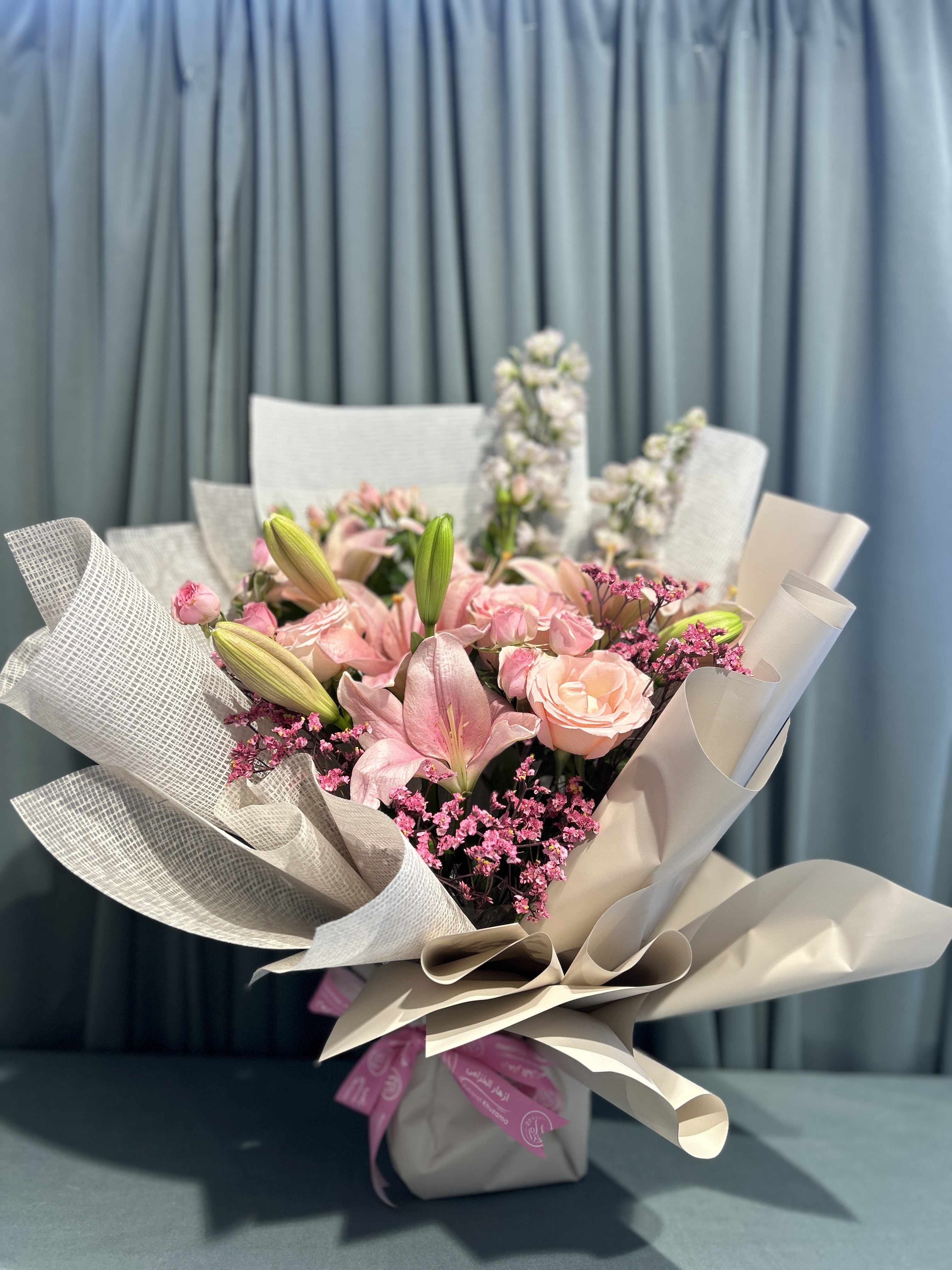 Pink multiple type flowers stunning bouquet