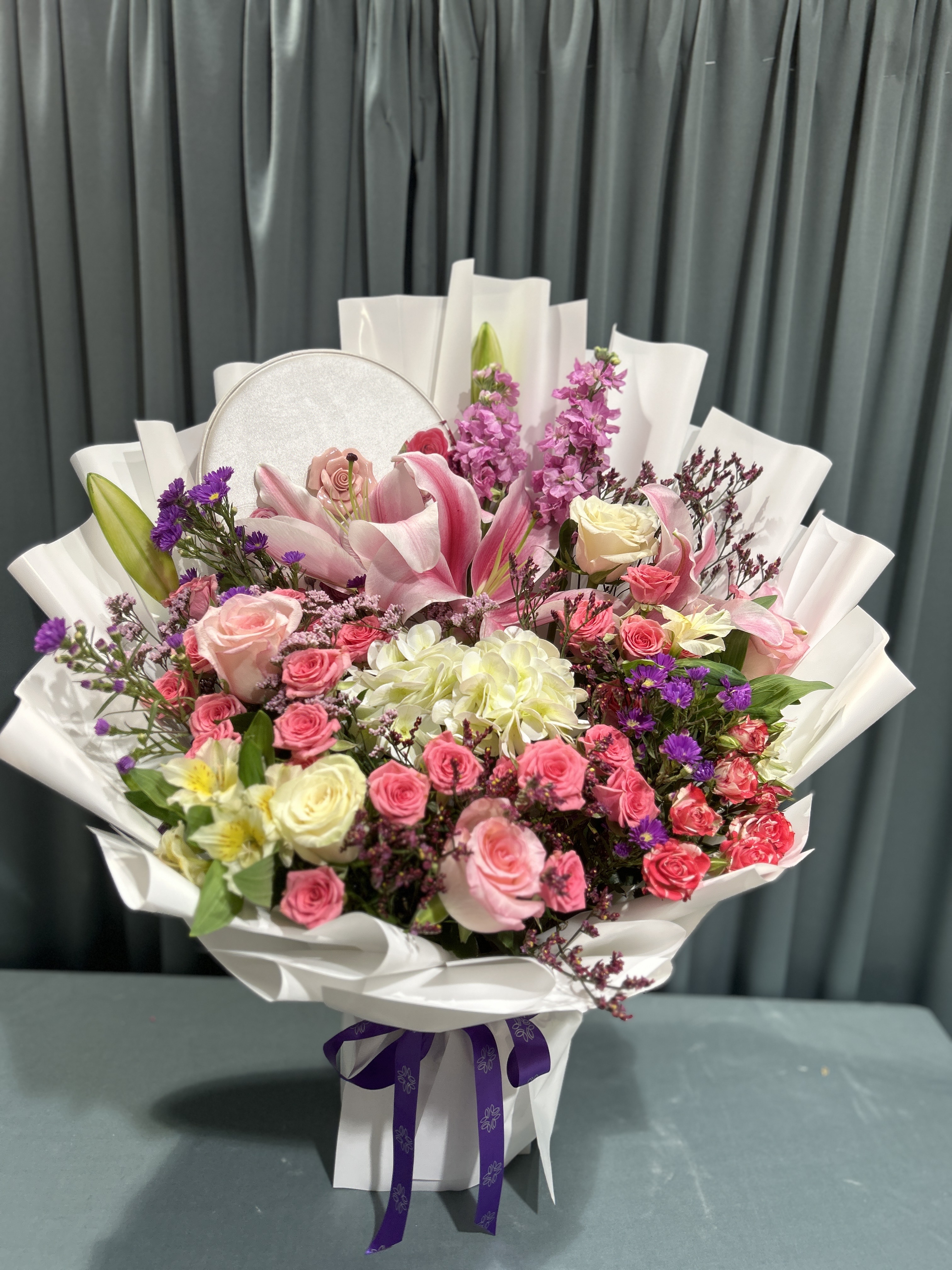Pink and white multiple type Flowers