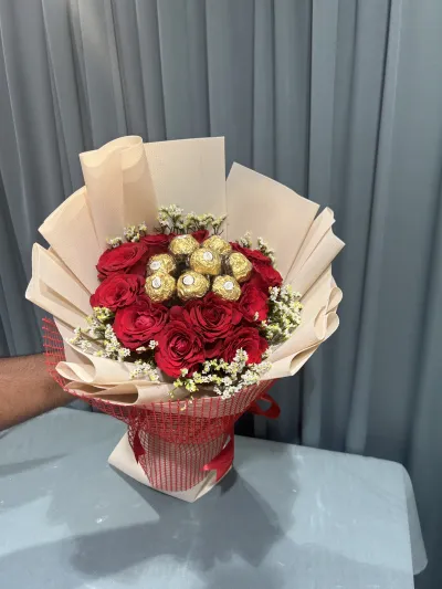 Chocolates within Red flowers_img_0