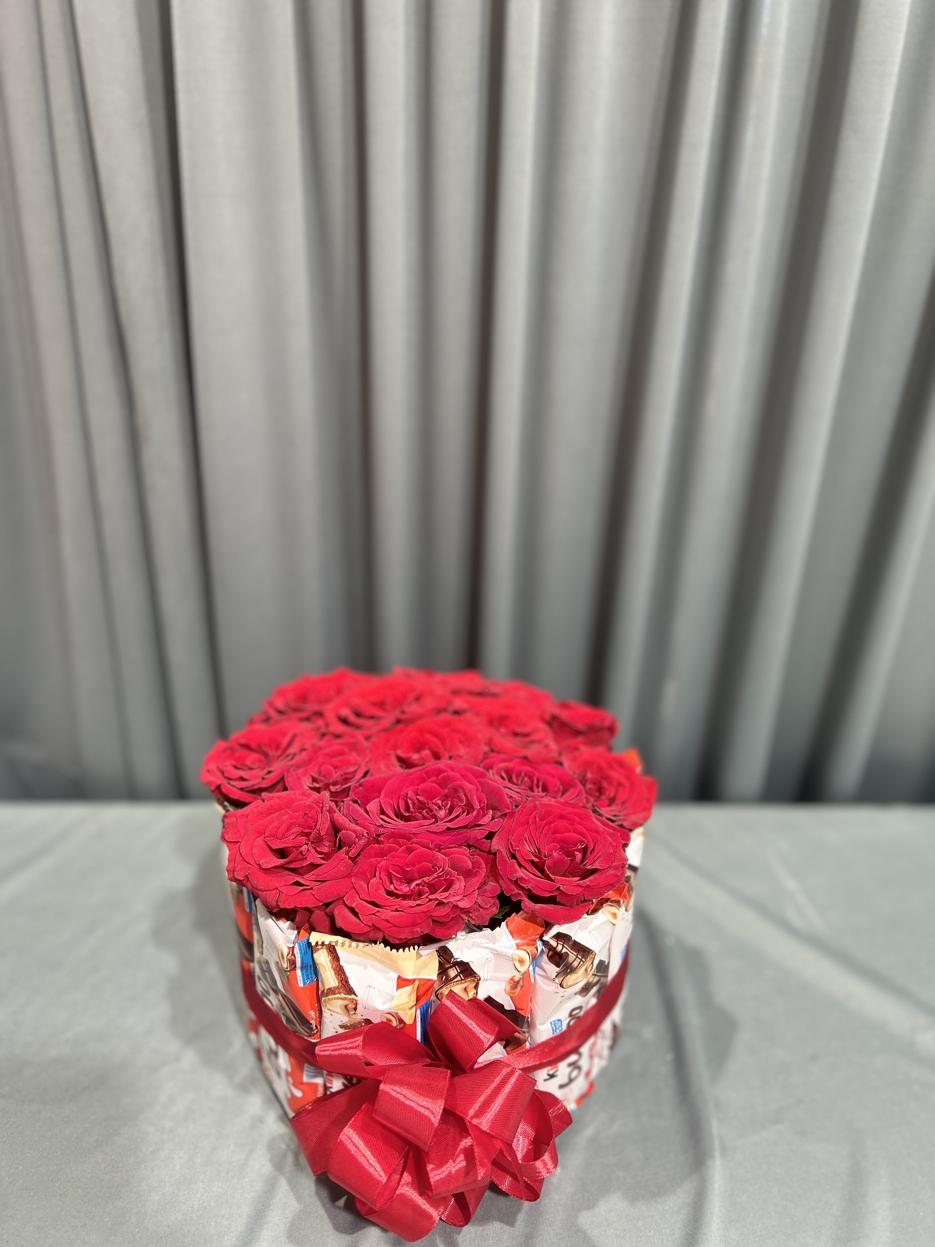 chocolates with red roses
