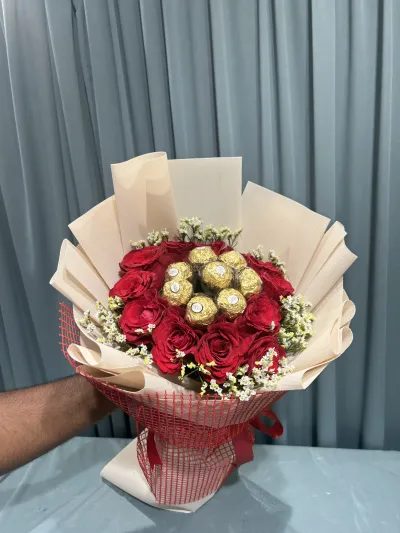 Chocolates within Red flowers_img_1