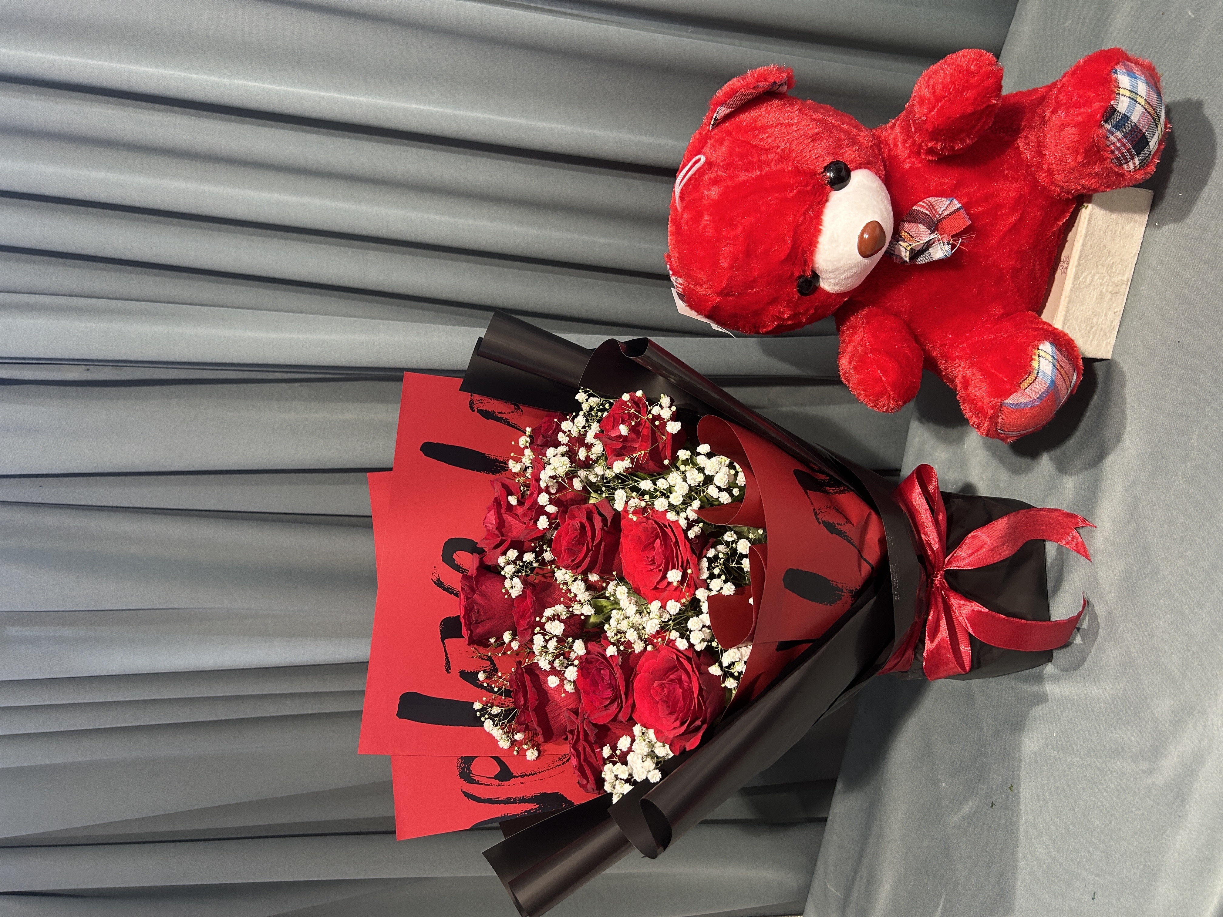 bouquet with small teddy