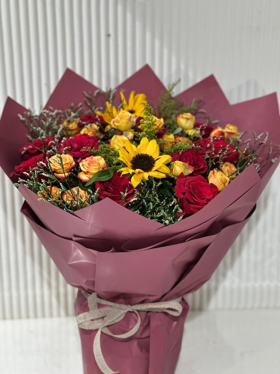 Red and yellow mix stunning bouquet