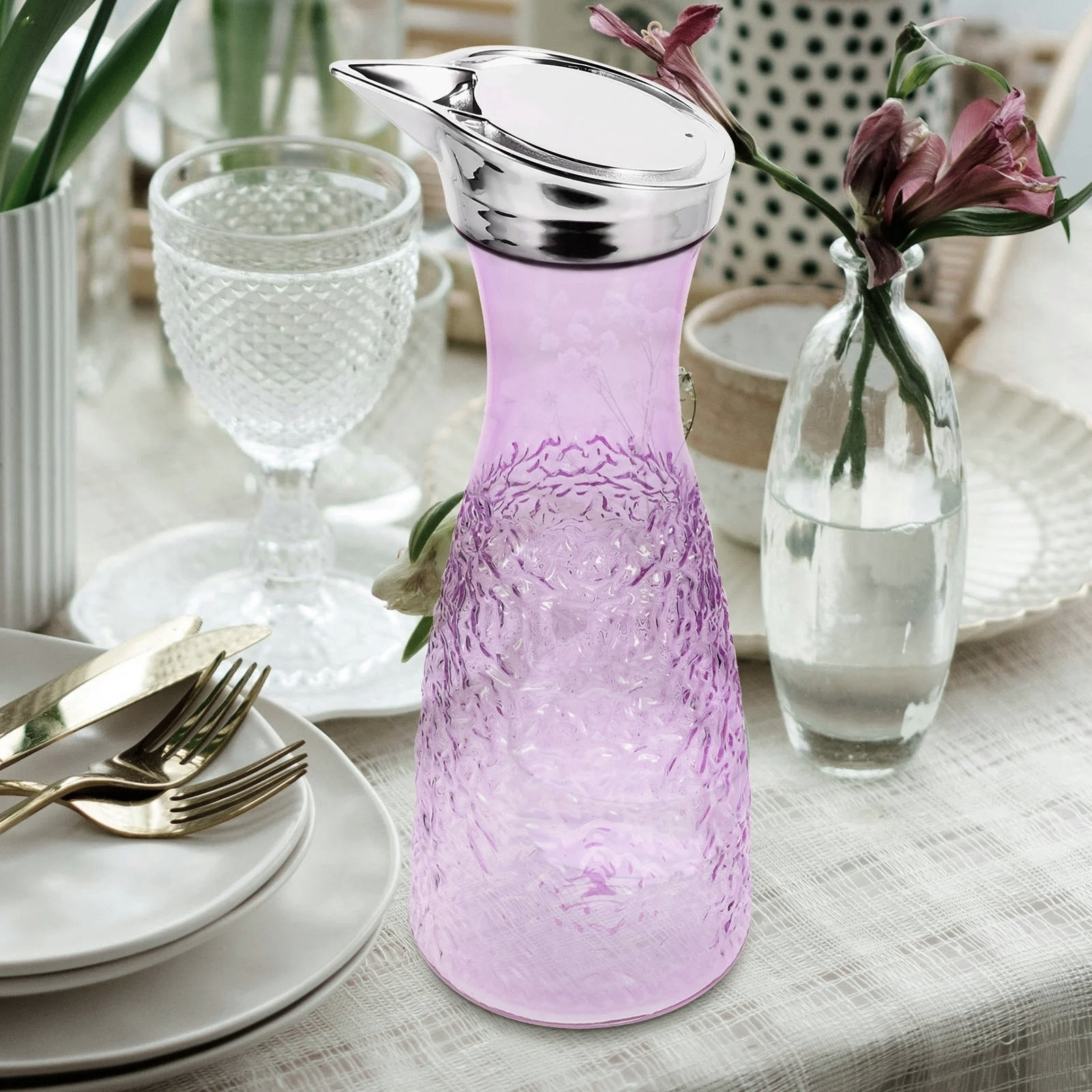 1000ml High-Quality Acrylic Plastic Water & Juice Pitcher – Purple | WB-2968_img_3