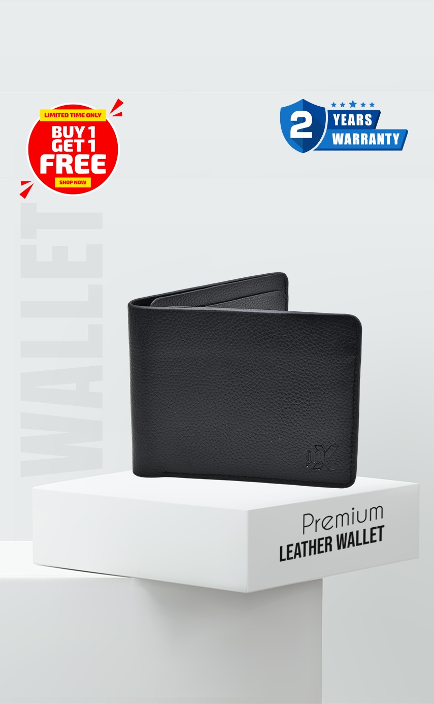 ProX High Quality Original Cow Leather Wallet_FW-2746 Black