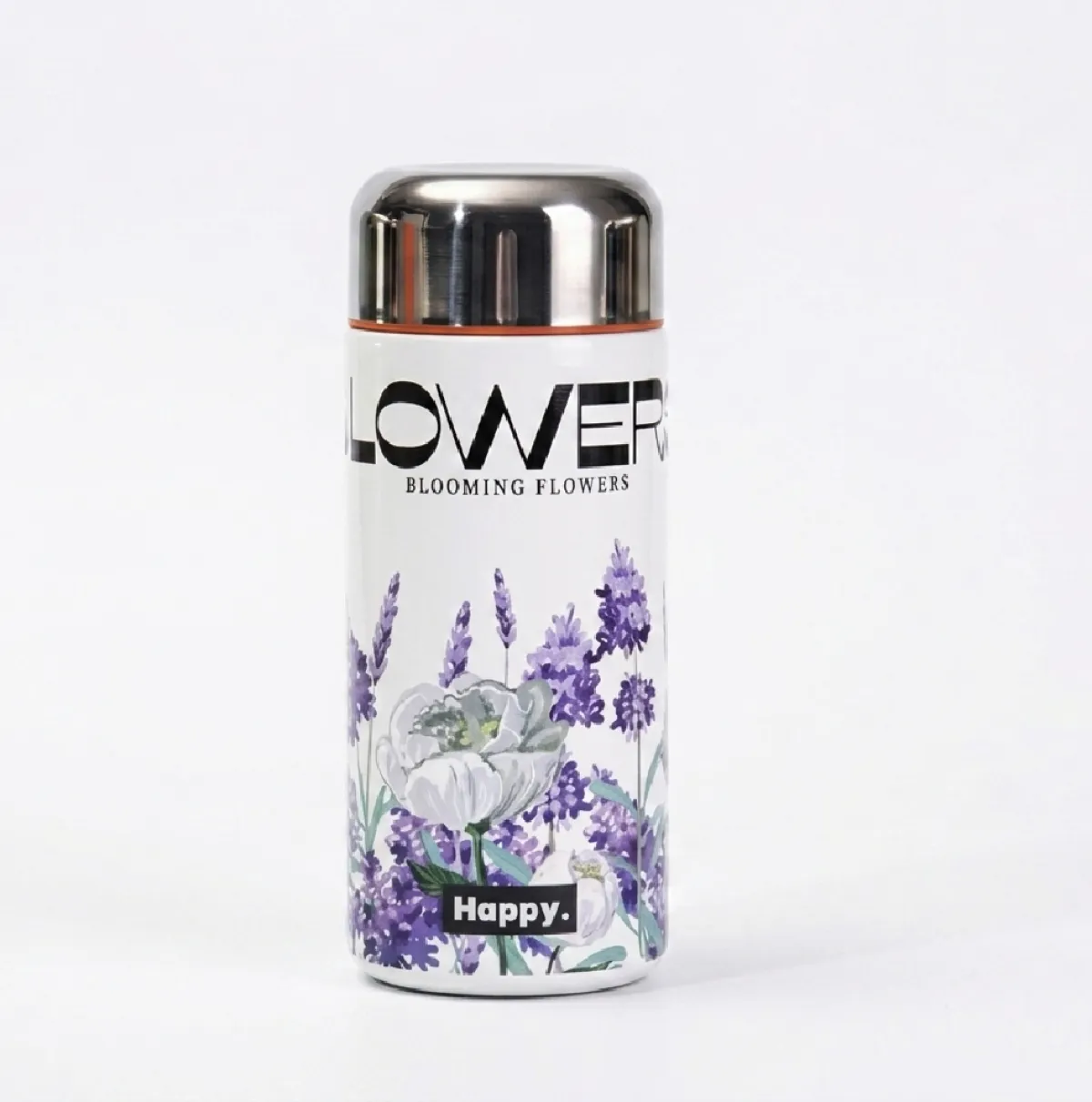 300ml High Quality SS Thermos Water Bottle – WB-3057 Purple Flower