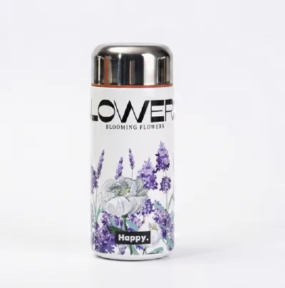 300ml High Quality SS Thermos Water Bottle – WB-3057 Purple Flower_img_0