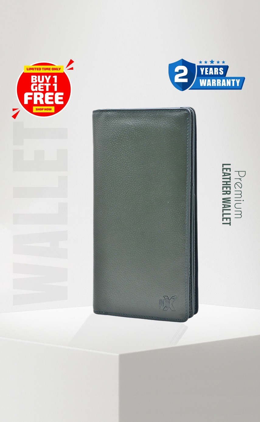 ProX High Quality Original Cow Leather Wallet_PW-2708 Deep Green