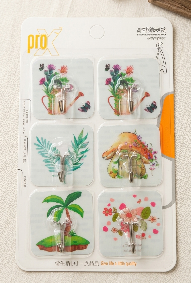 Colorful Self-Adhesive Wall Hooks_6pcs WH-2203