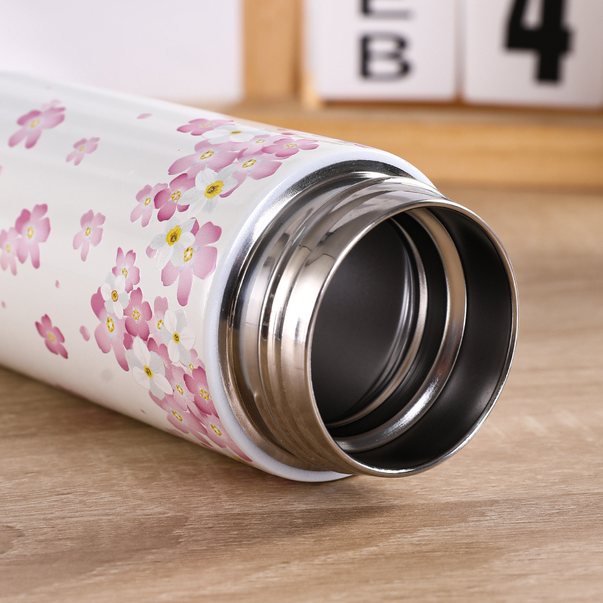 300ml High Quality SS Thermos Water Bottle – WB-3057 Pink Flower_img_5