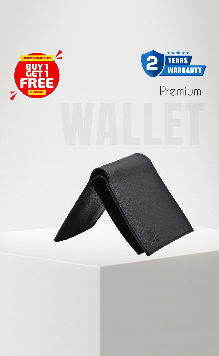 ProX High Quality Original Cow Leather Wallet_FW-2722 Black