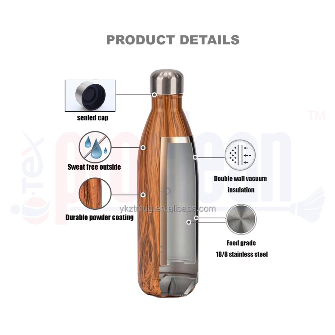 750ml Single Layer SS Non Thermal Water Bottle – WB-2128 Wooden_img_1